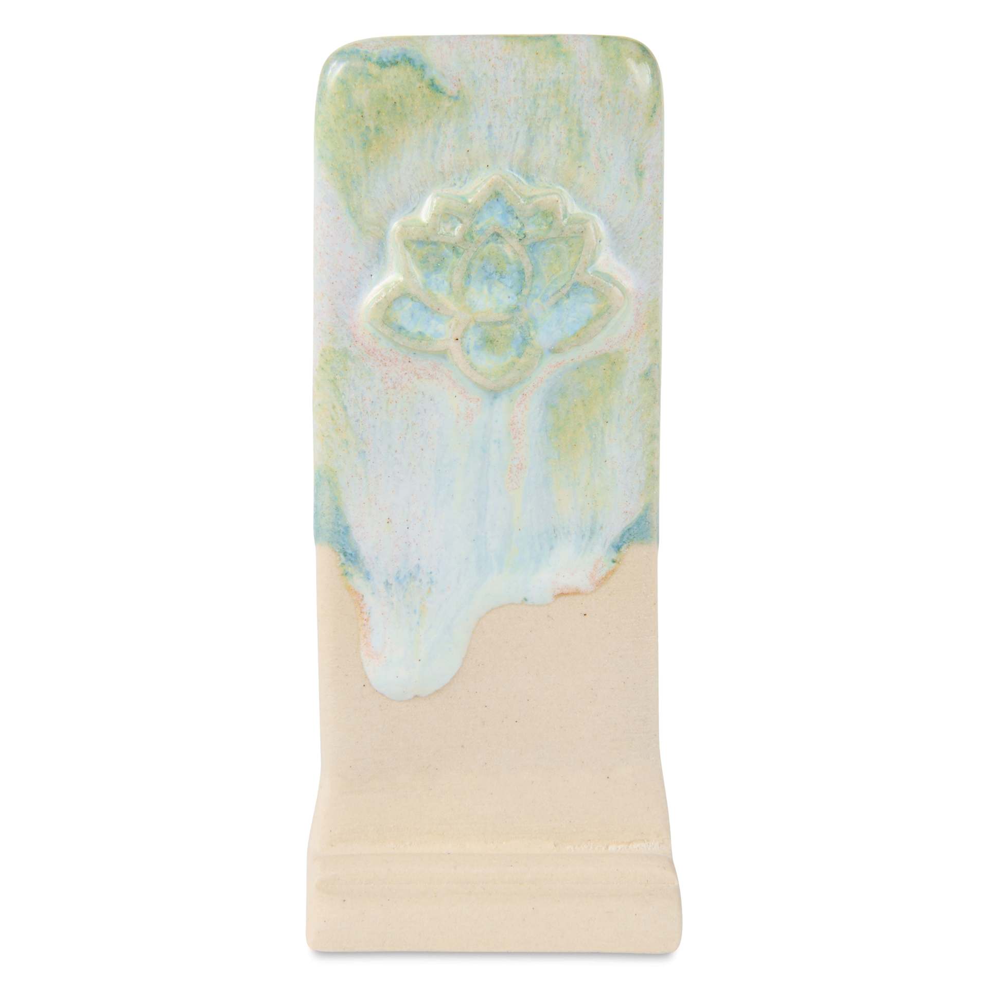 Speedball Mid-Fire Glaze - Blushing White applied over Carolina Flux