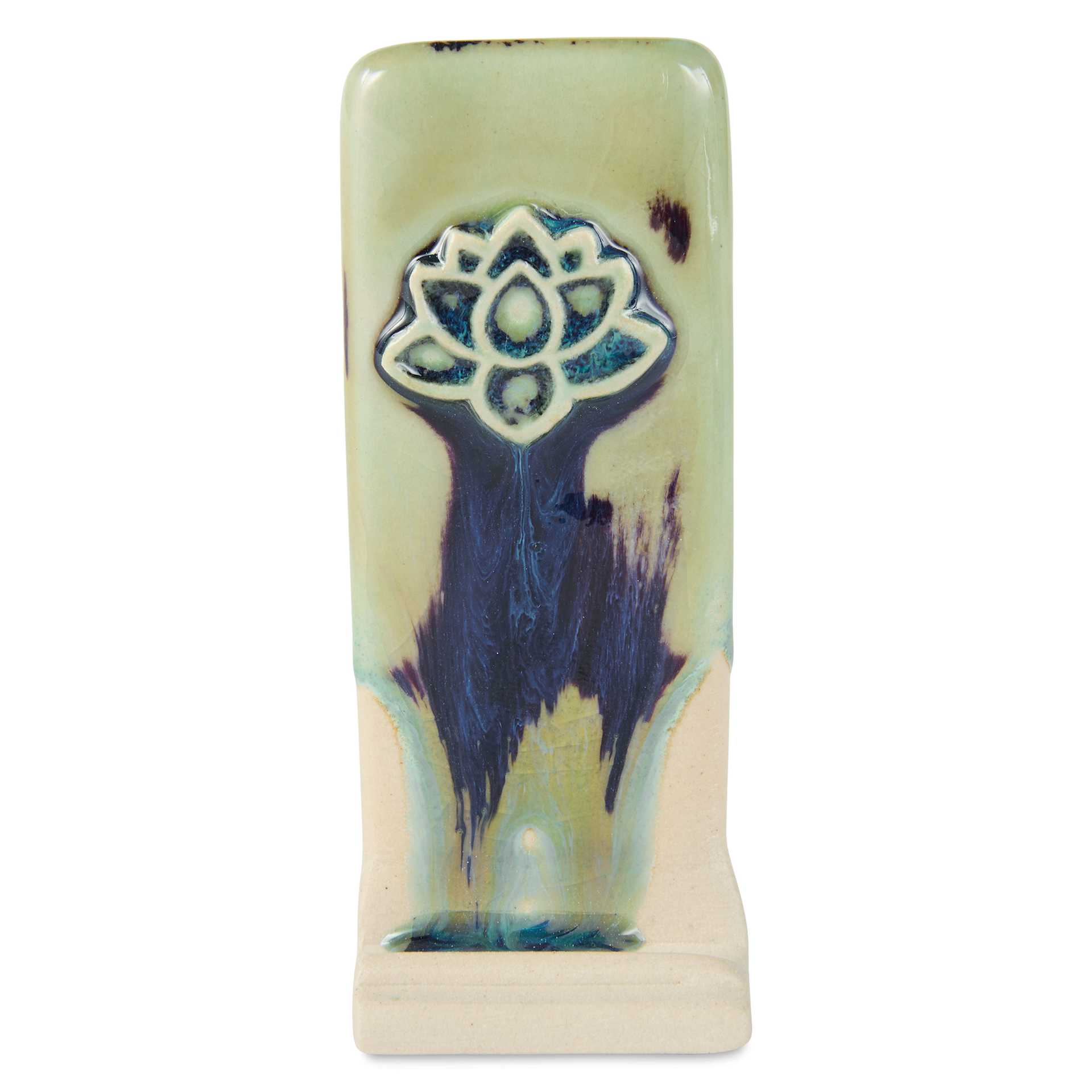 Speedball Mid-Fire Glaze - Dragon Stone applied beneath Carolina Flux