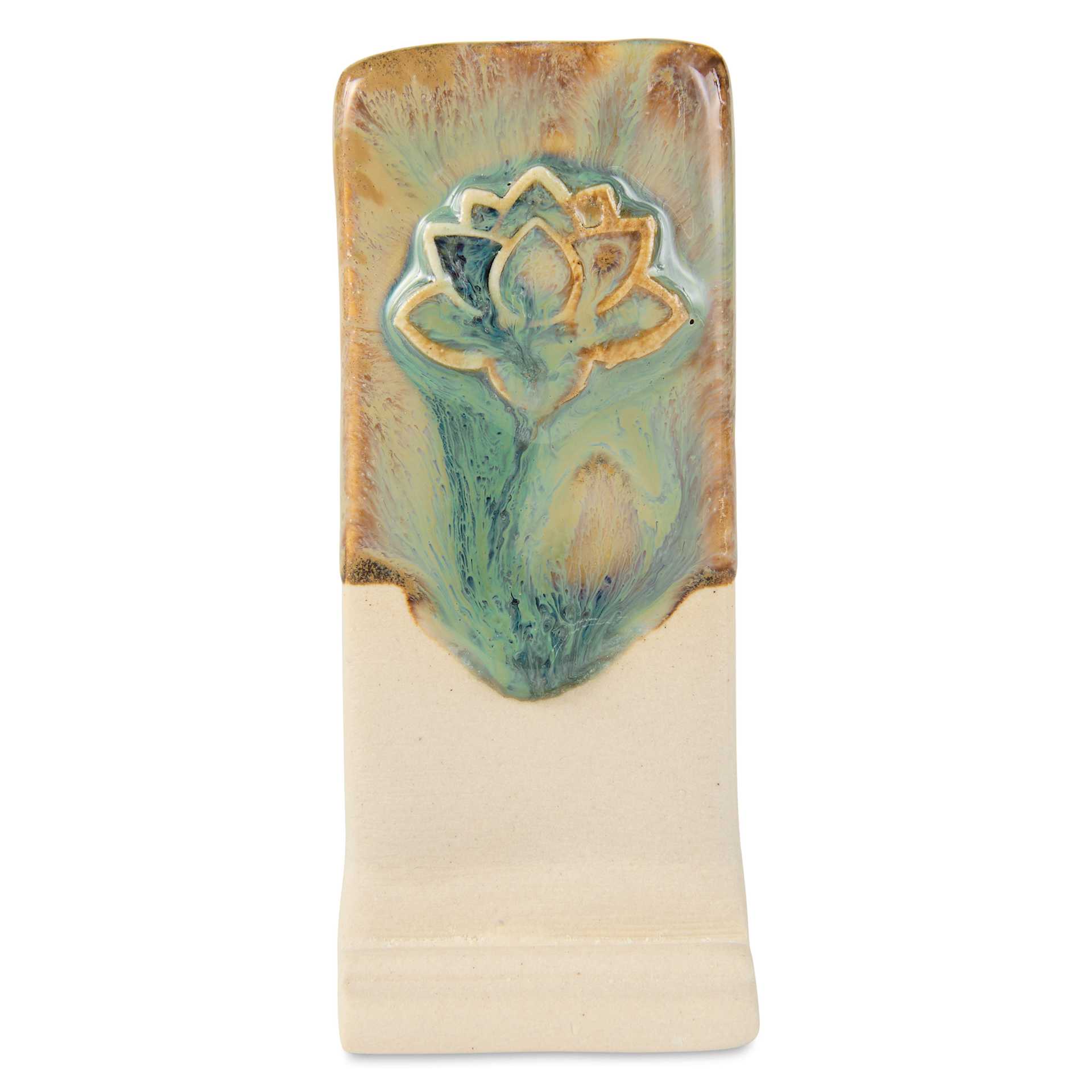 Speedball Mid-Fire Glaze - Dragon Stone applied over Cocoa Flux