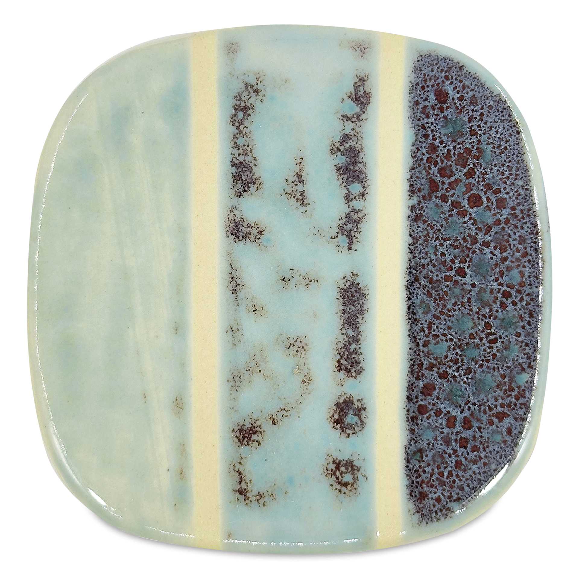 Speedball Mid-Fire Glaze - Dragon Stone, 16 oz - application tile (varied thickness layers)