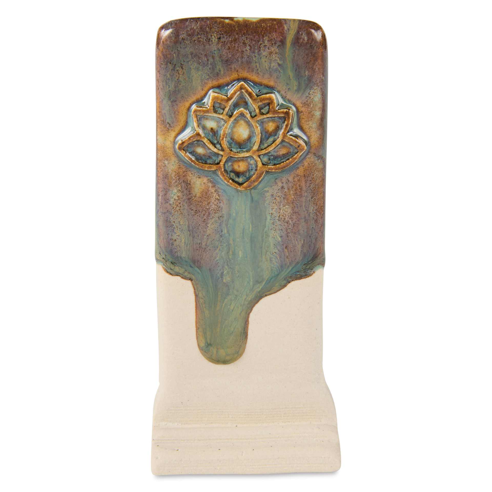 Speedball Mid-Fire Glaze - Jasper applied overtop Carolina Flux