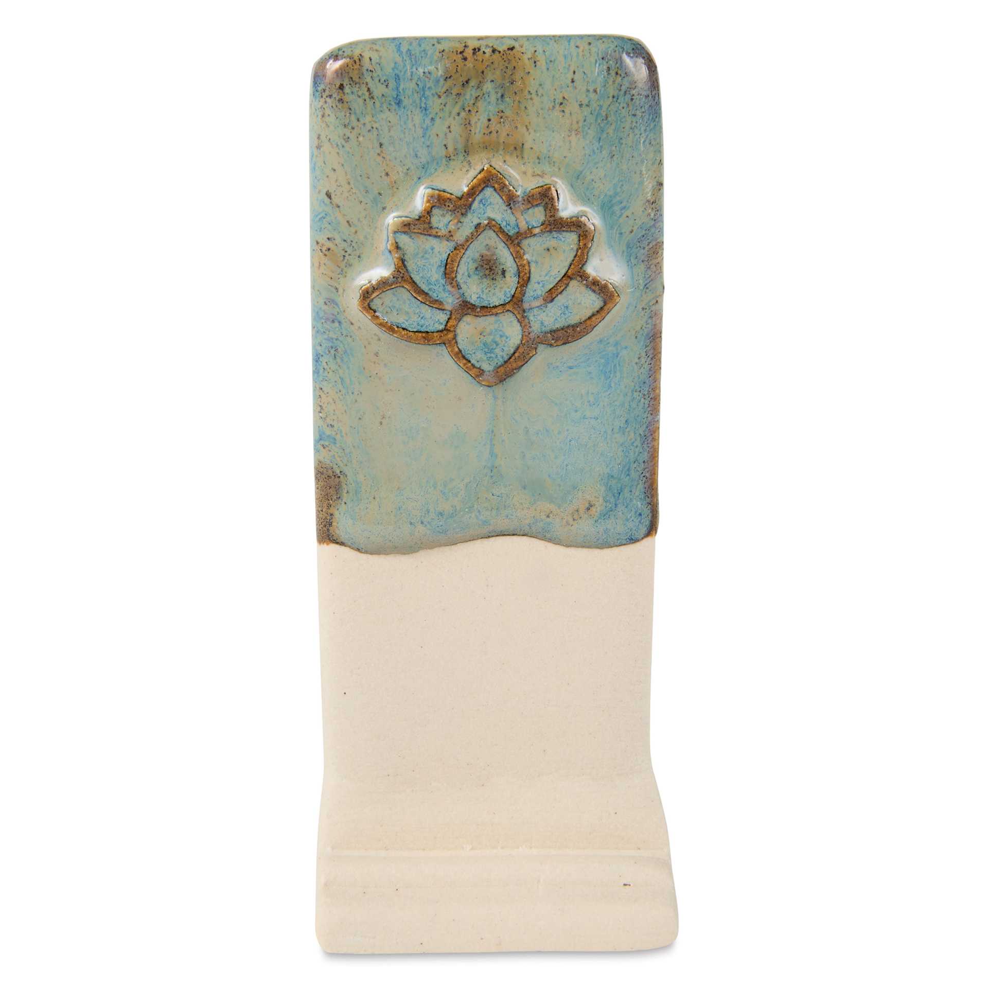 Speedball Mid-Fire Glaze - Variegated Lapis applied overtop Cocoa Flux