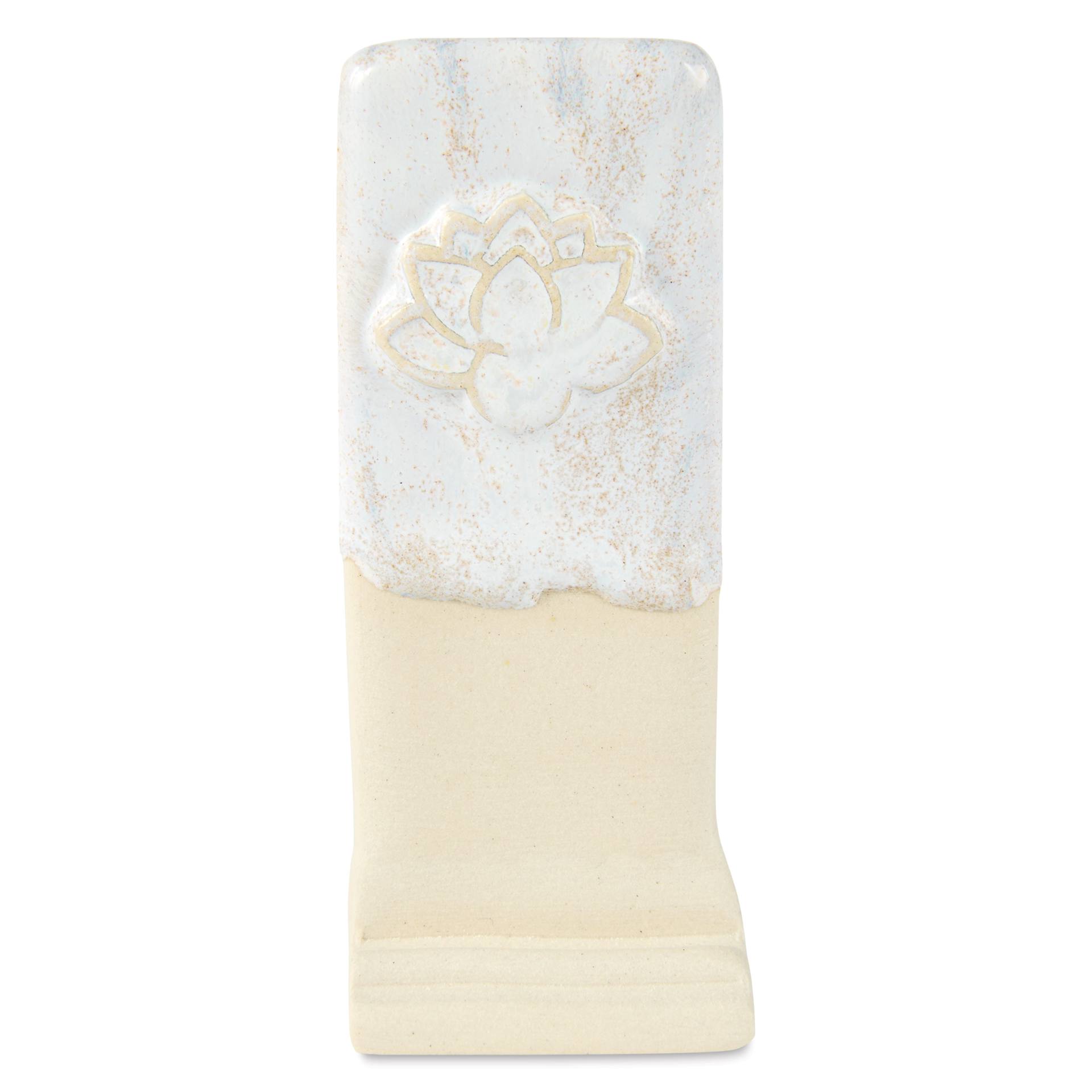 Speedball Mid-Fire Glaze - Ethereal Blue applied overtop Vanilla Flux
