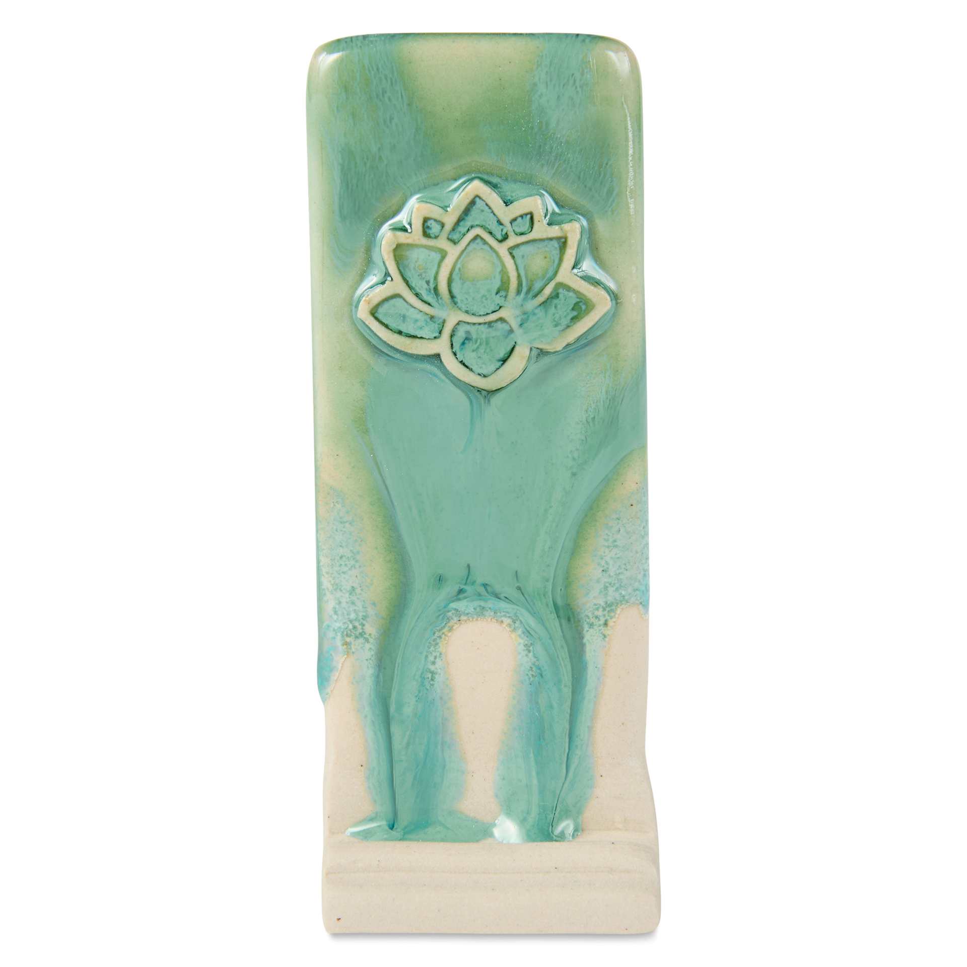 Speedball Mid-Fire Glaze - Prussian Jade applied beneath Carolina Flux
