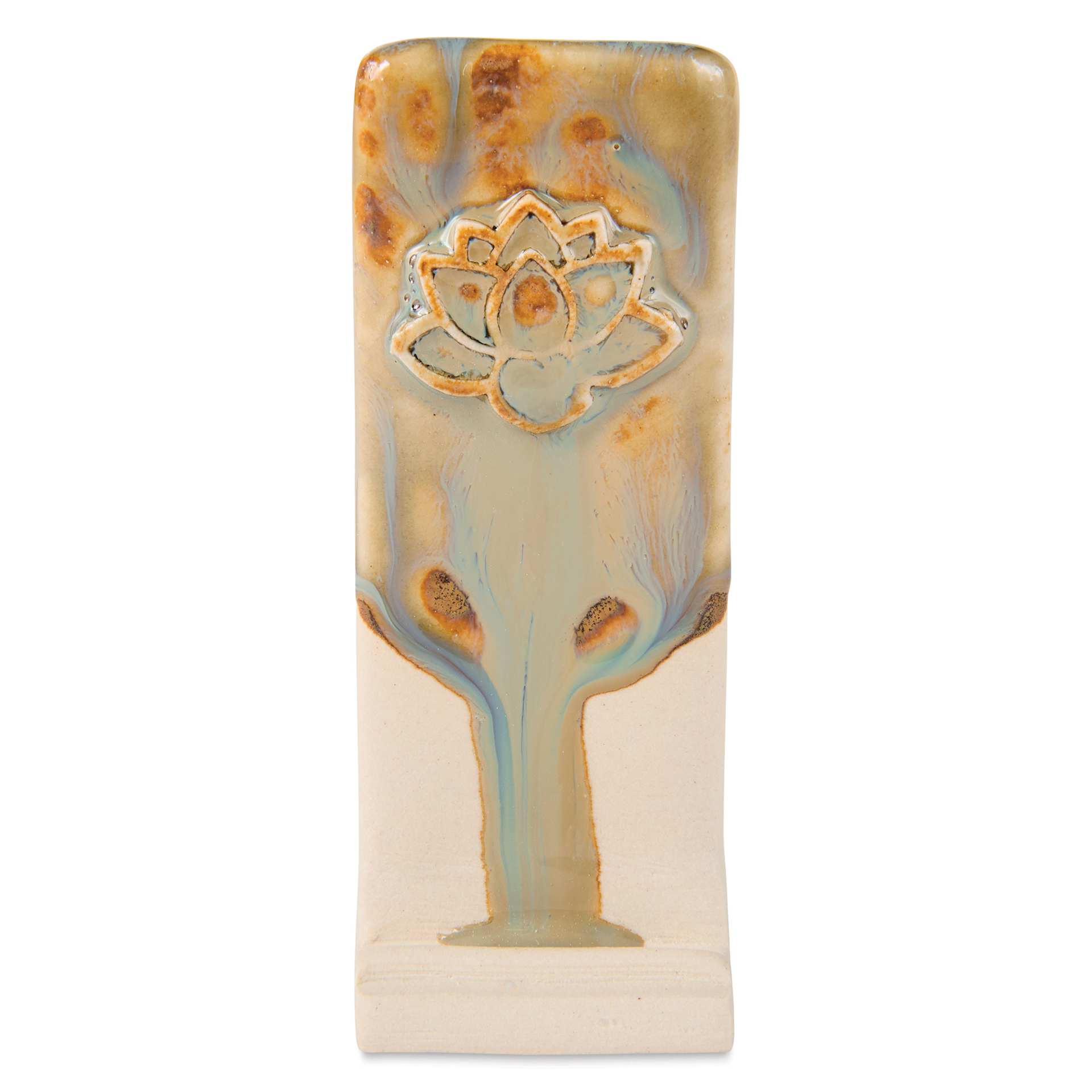 Speedball Mid-Fire Glaze - Wisteria applied overtop Cocoa Flux