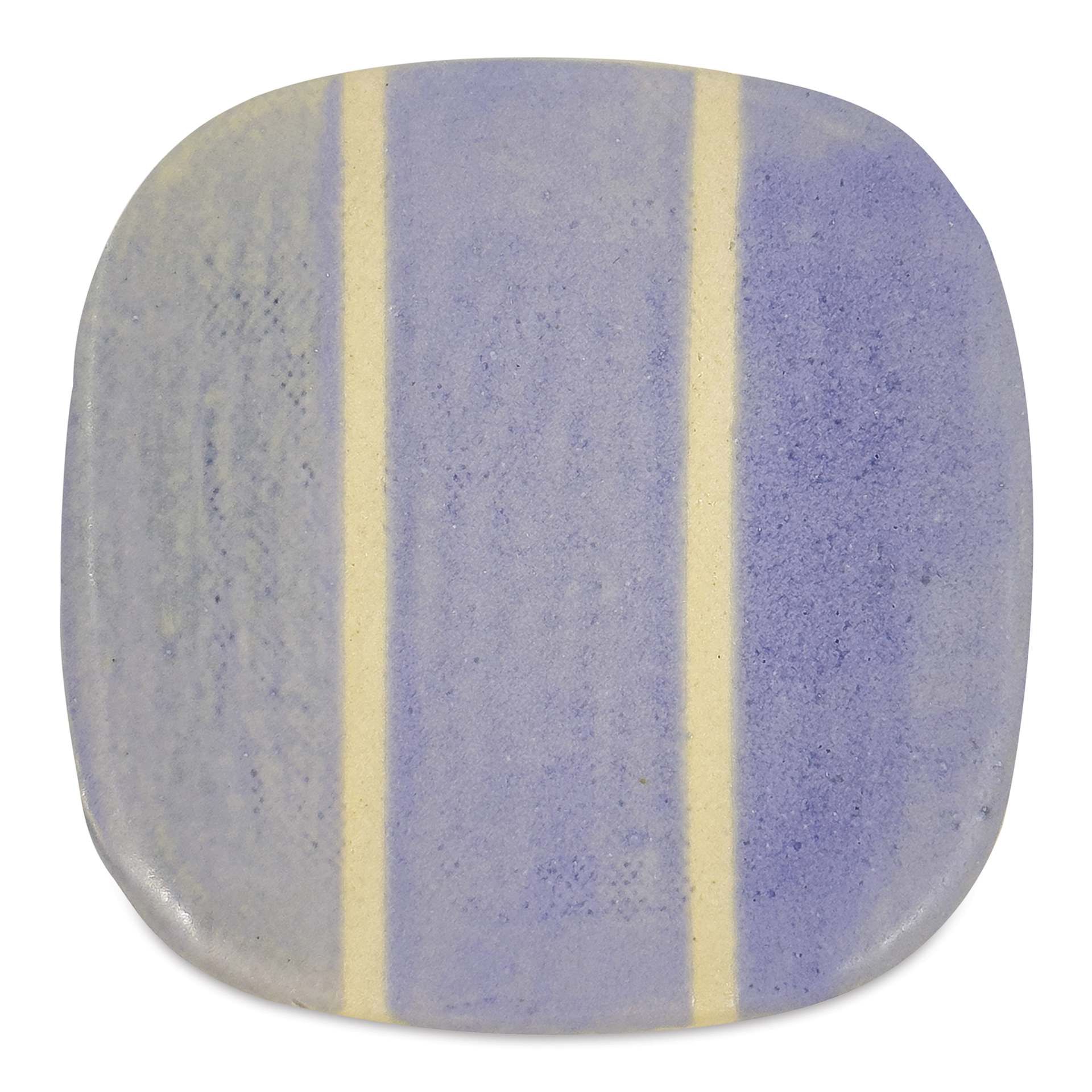 Speedball Mid-Fire Glaze - Wisteria - application tile (varied thickness layers)