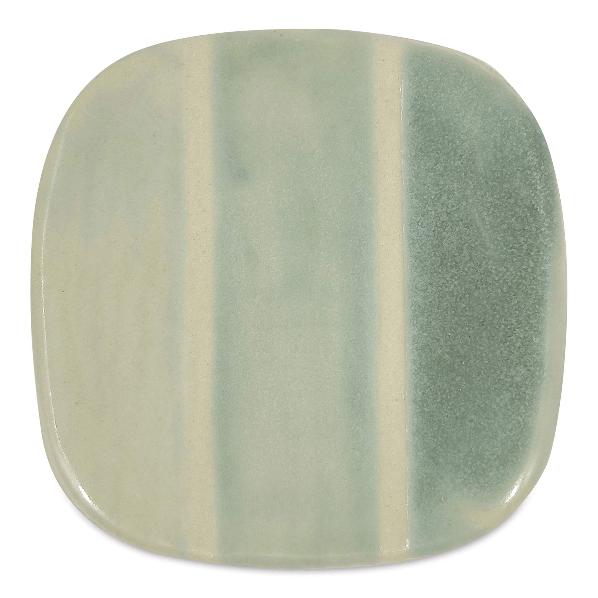 Speedball Mid-Fire Glaze - Raspberry Fizz - application tile (varied thickness layers)