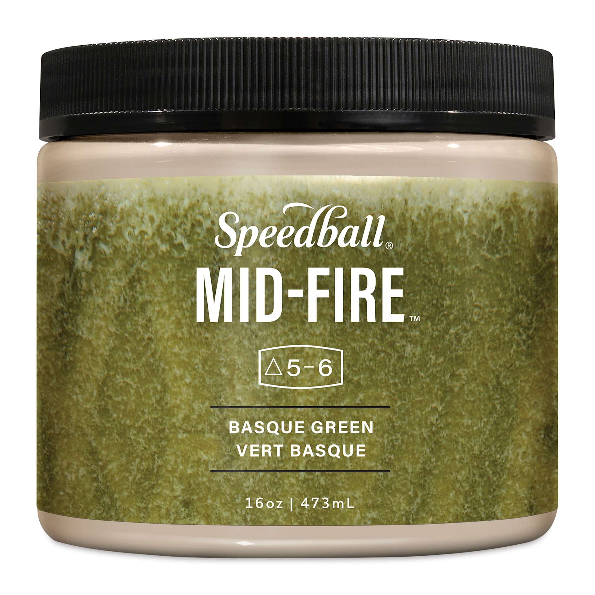 Speedball Mid-Fire Glaze - Basque Green, 16 oz container