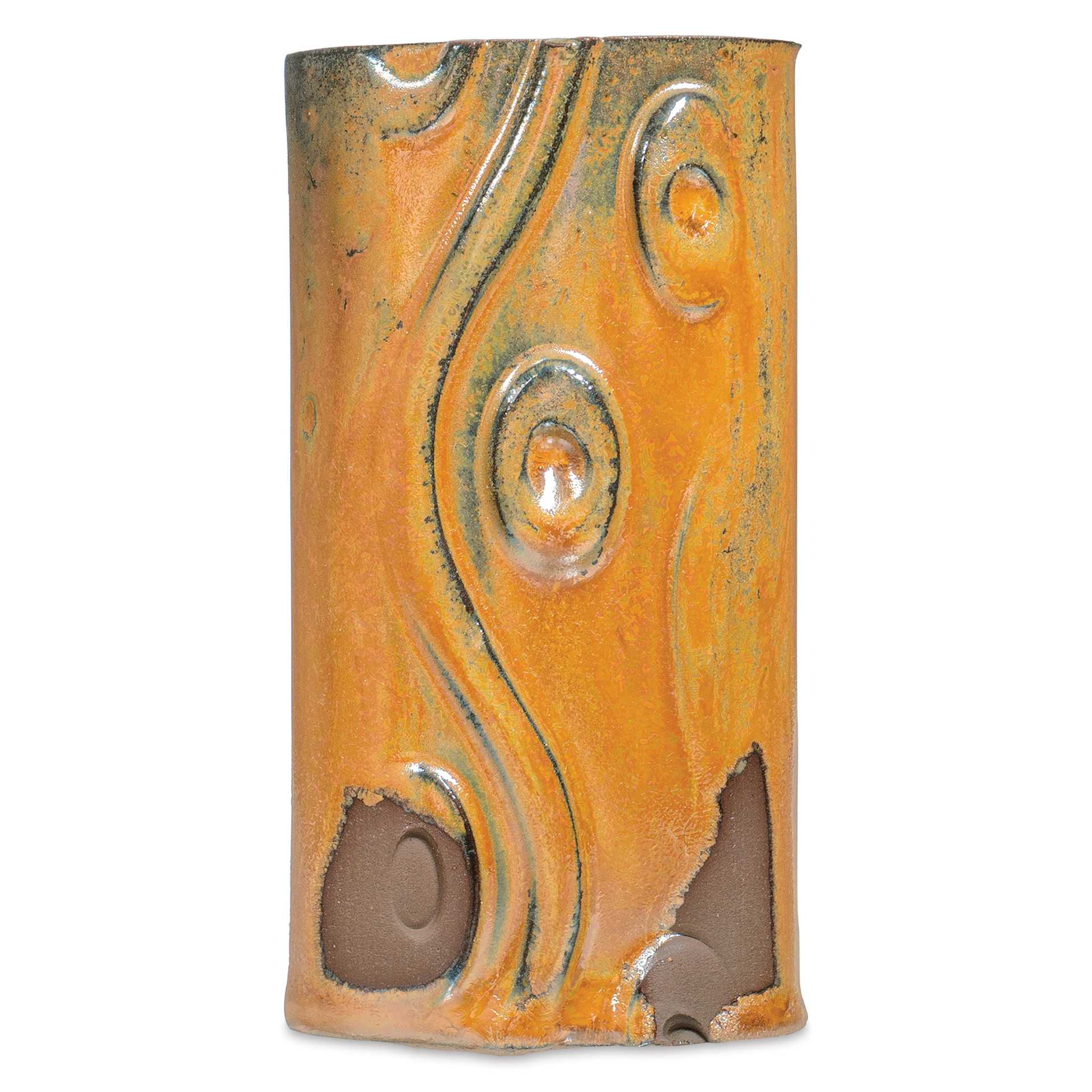 Amaco Cosmos Glaze - CO-7 Solar Flare, 16 oz, fired on Milk Chocolate #30