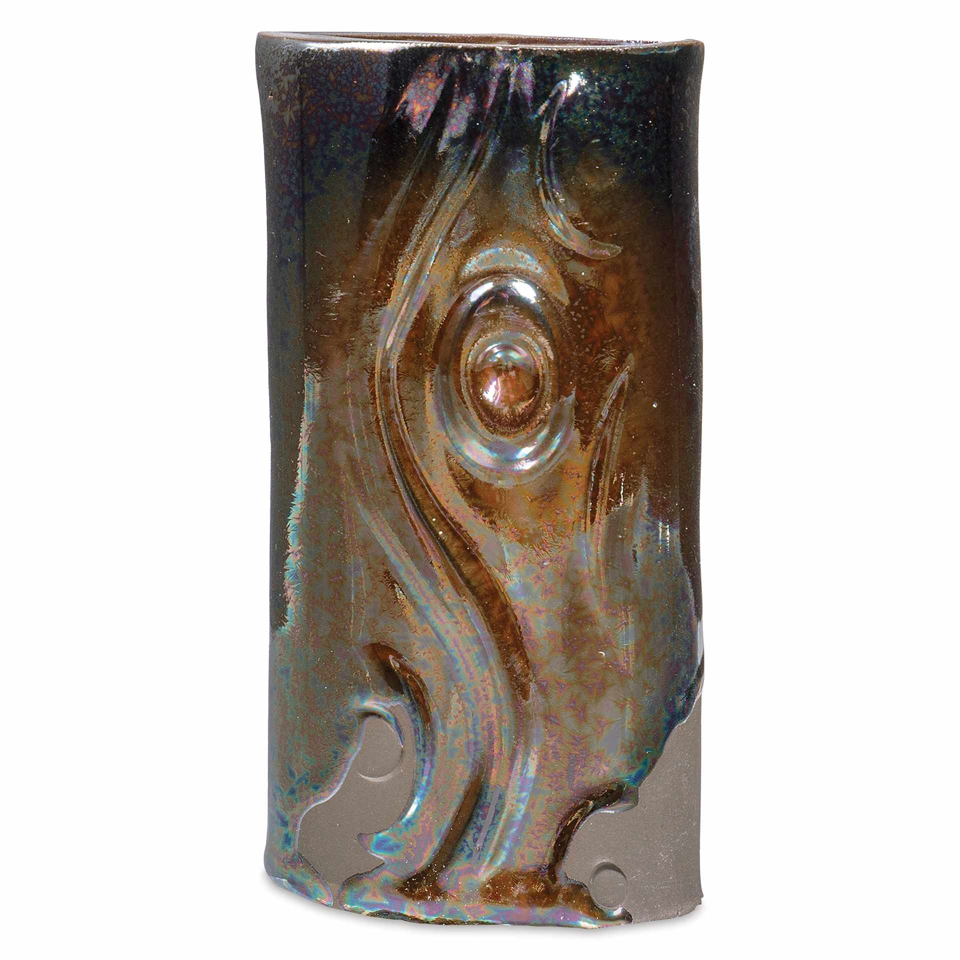 Amaco Cosmos Glaze - CO-8 Dark Star, 16 oz, fired on Milk Chocolate #30