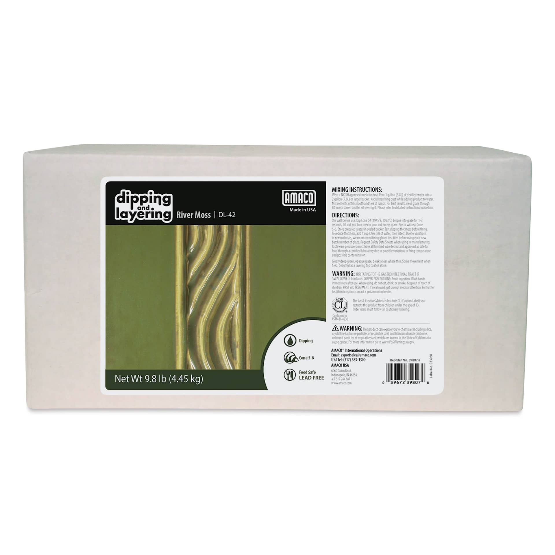 Amaco Dipping and Layering Dry Glaze - River Moss, 10 lb
