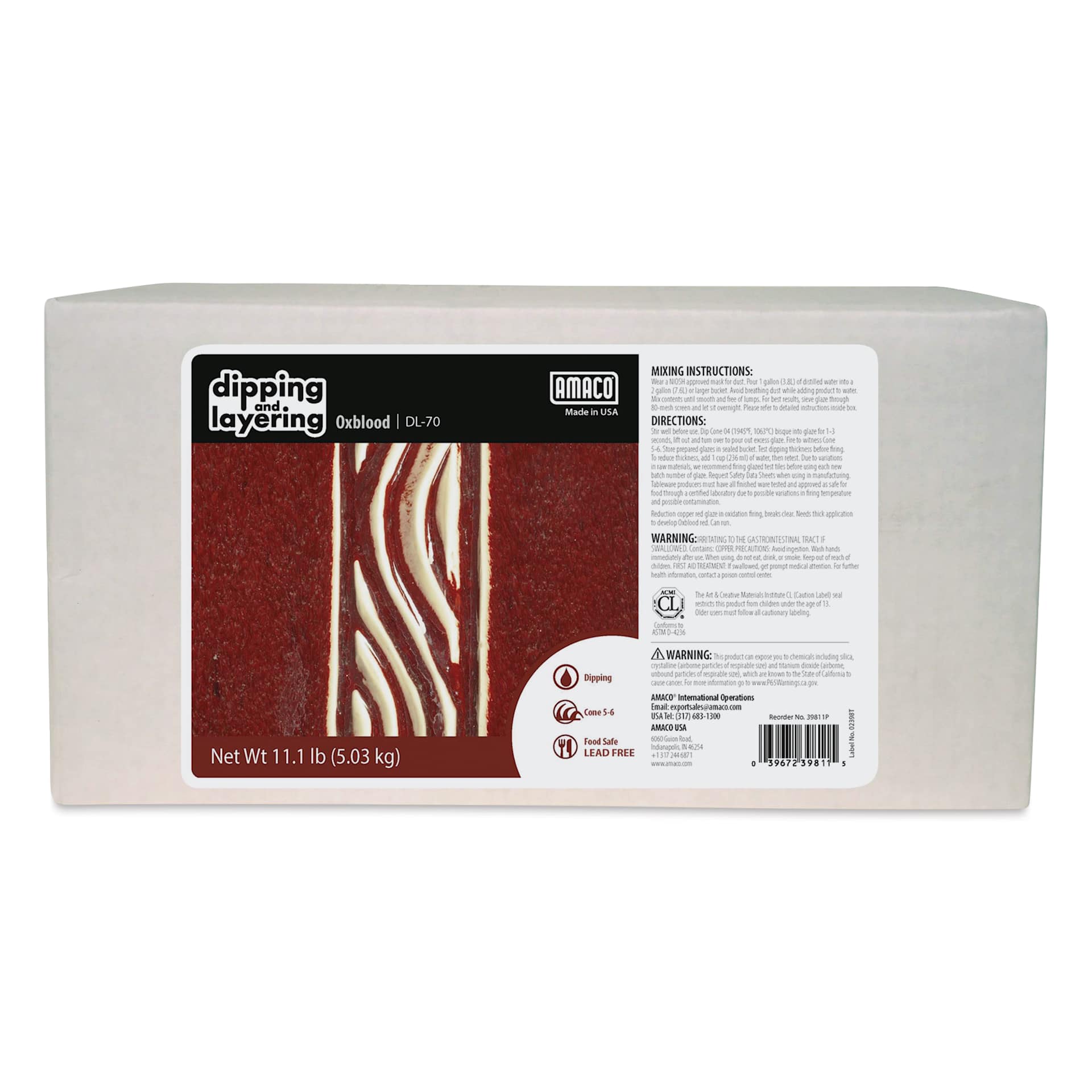 Amaco Dipping and Layering Dry Glaze - Oxblood, 10 lb