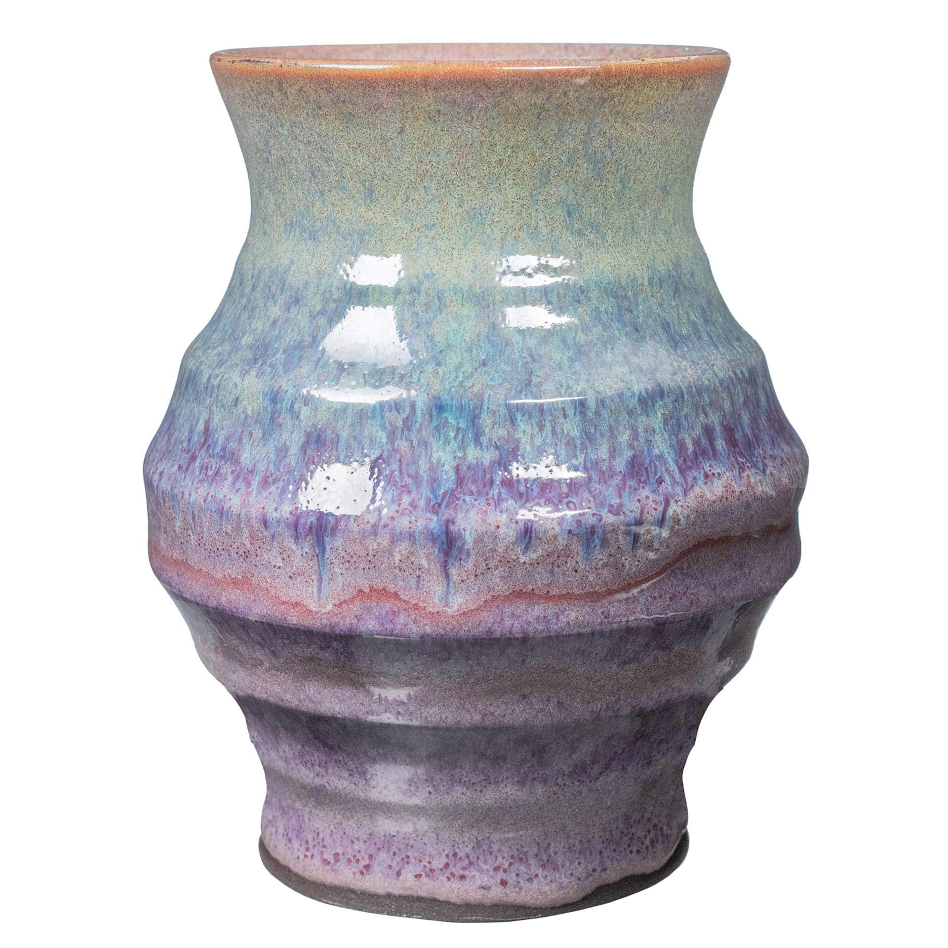 Amaco Dipping and Layering Dry Glaze - Mulberry Mist applied beneath DL-42 River Moss