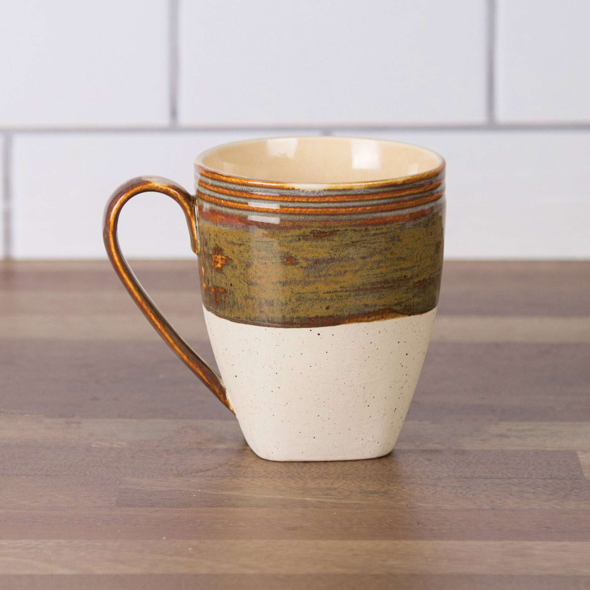Mayco Stoneware Engobe - Brick Red - finished mug example