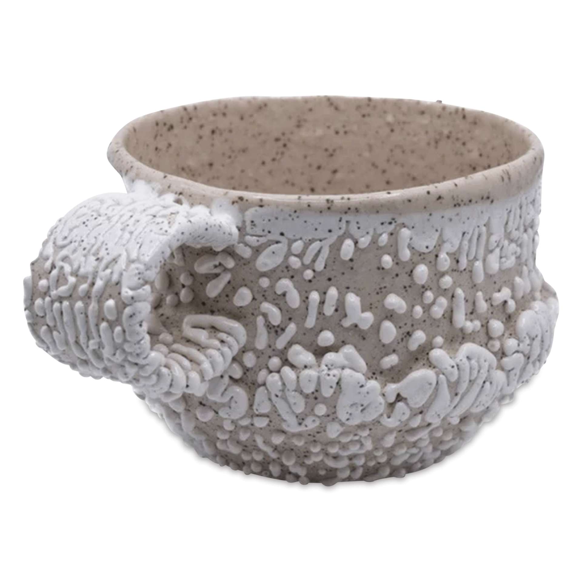 Ritual Glaze by Mayco Bead Glaze - White applied to clay mug