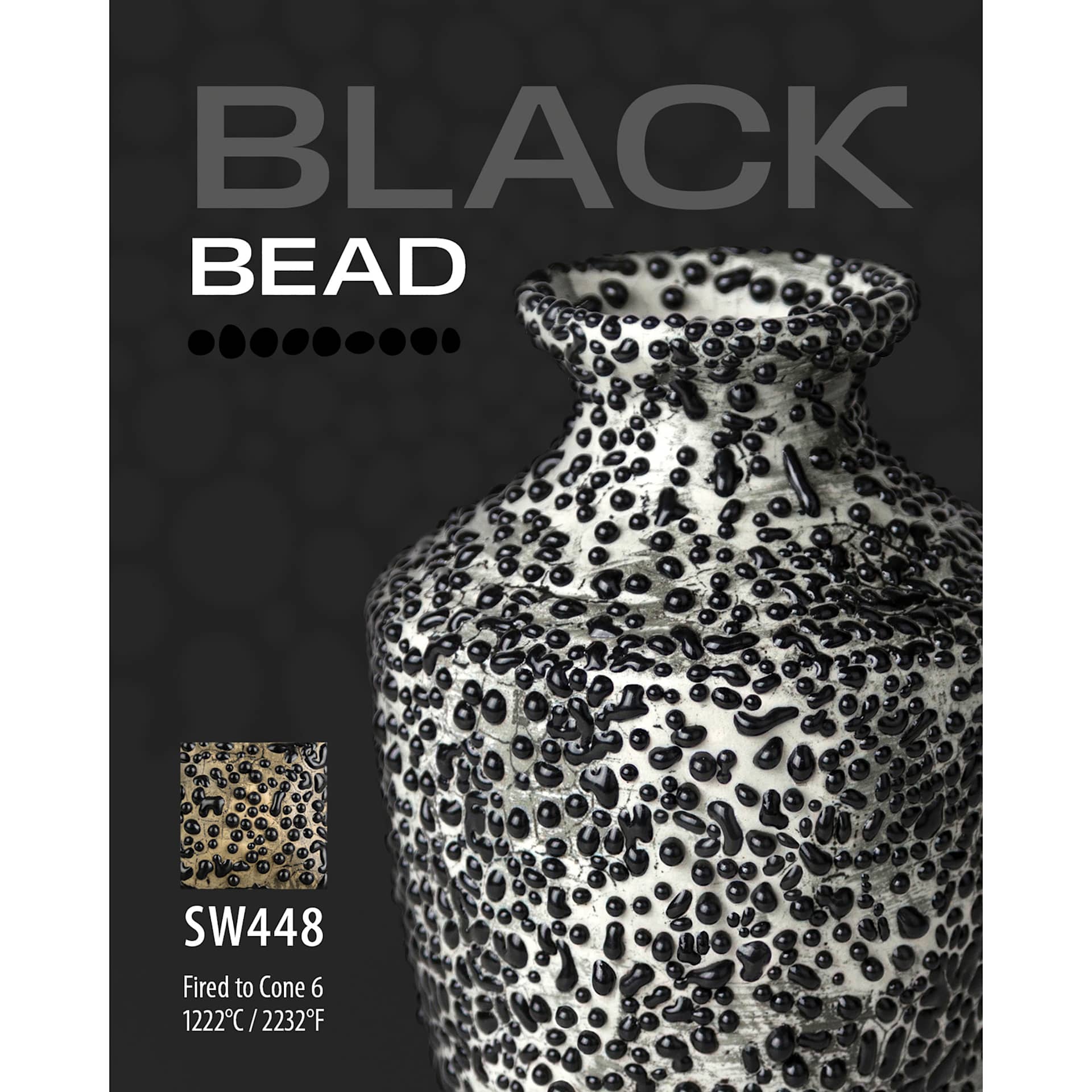 Black Bead, SW448 Fired to Cone 6 1222°C/ 2232°F