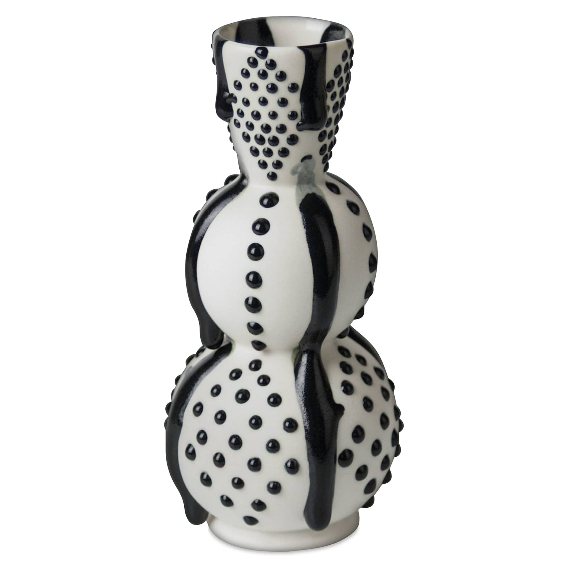 Ritual Glaze By Mayco Melt Gloop Glaze - Black applied to vertical vessel