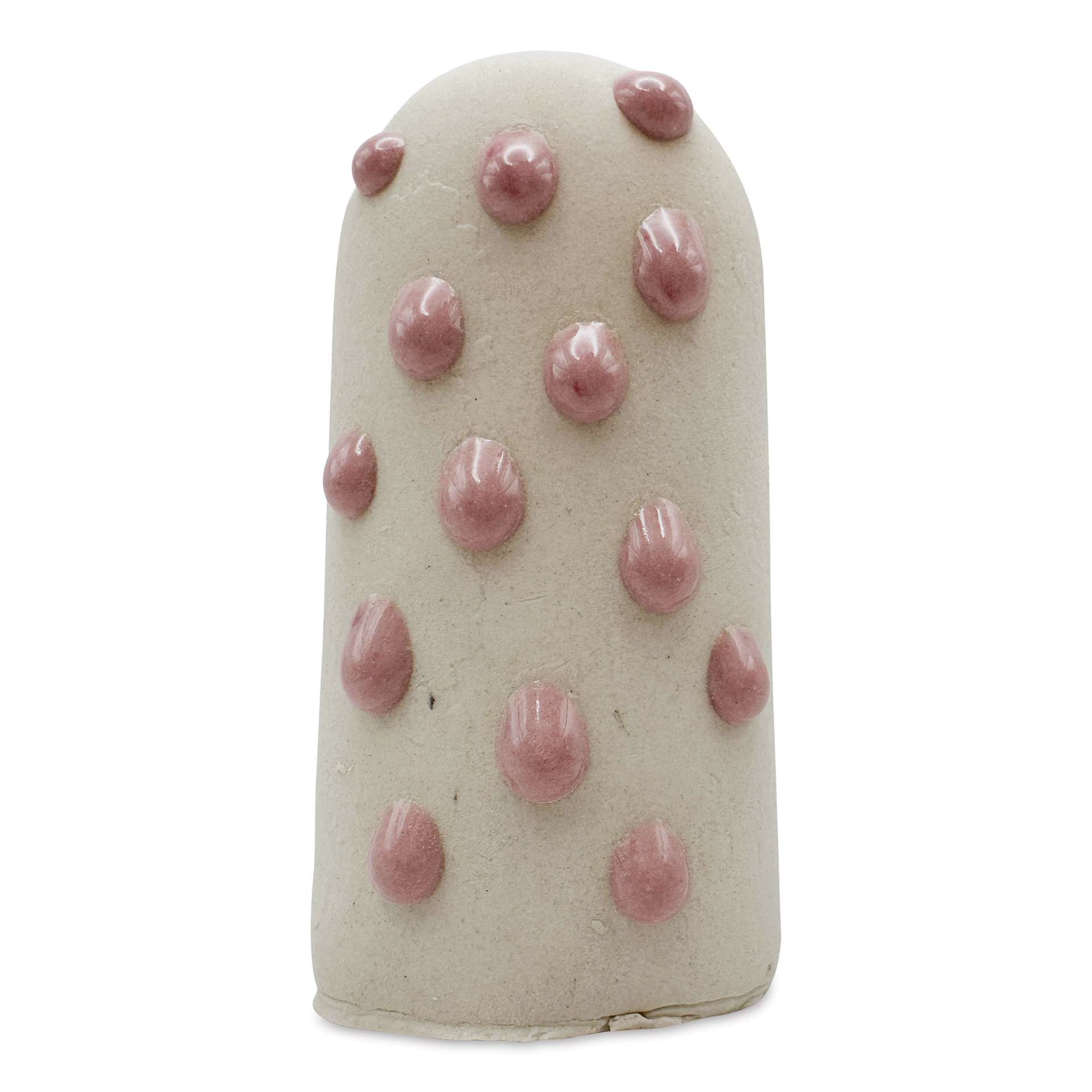 Ritual Glaze Melt Gloop Glaze - Pastel Pink - finished example, dots