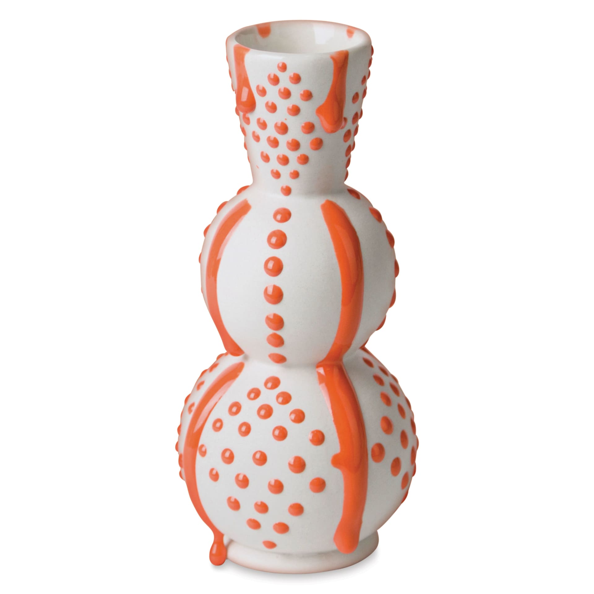 Ritual Glaze By Mayco Melt Gloop Glaze - Orange applied to vertical vessel