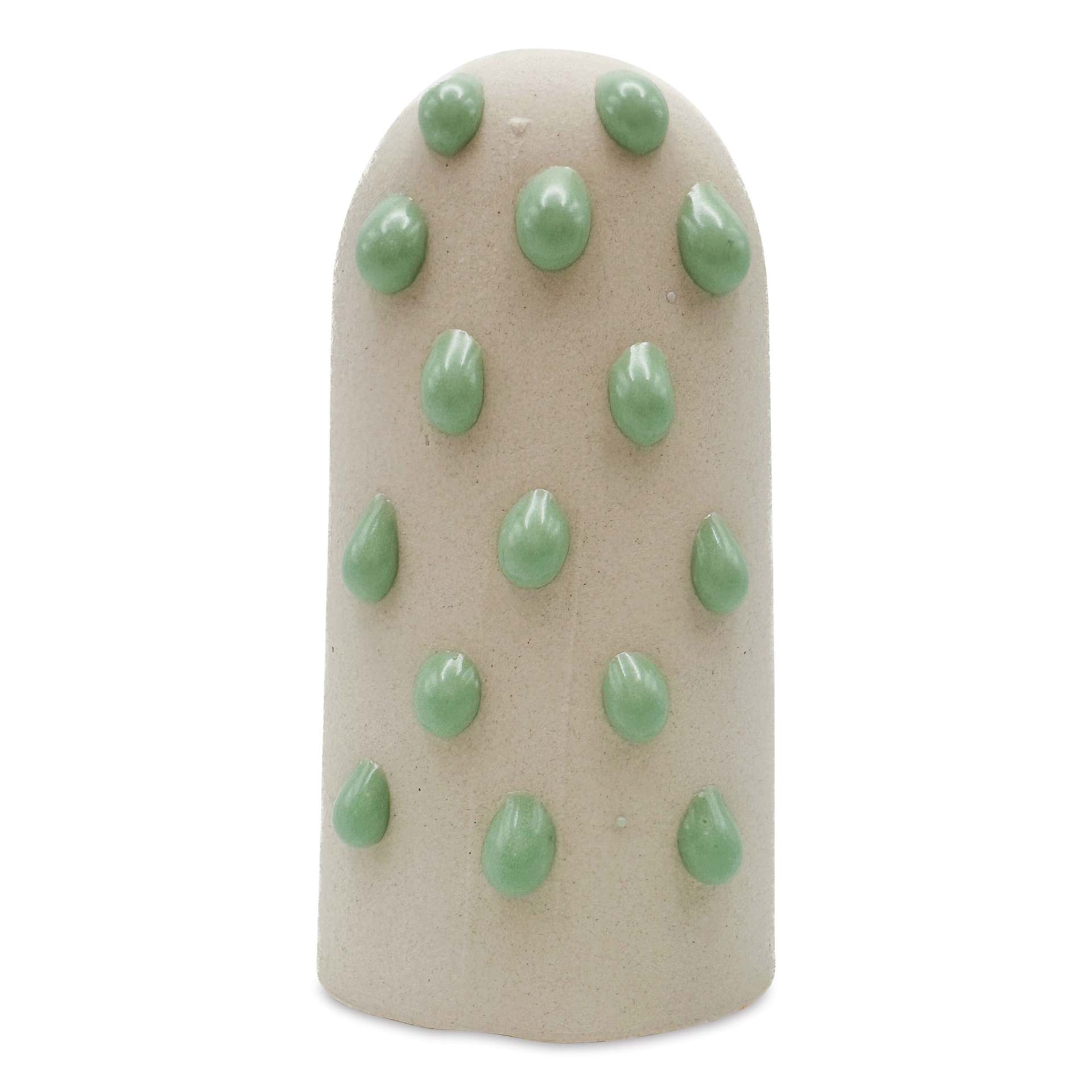 Ritual Glaze Melt Gloop Glaze - Pastel Turquoise - finished example, dots