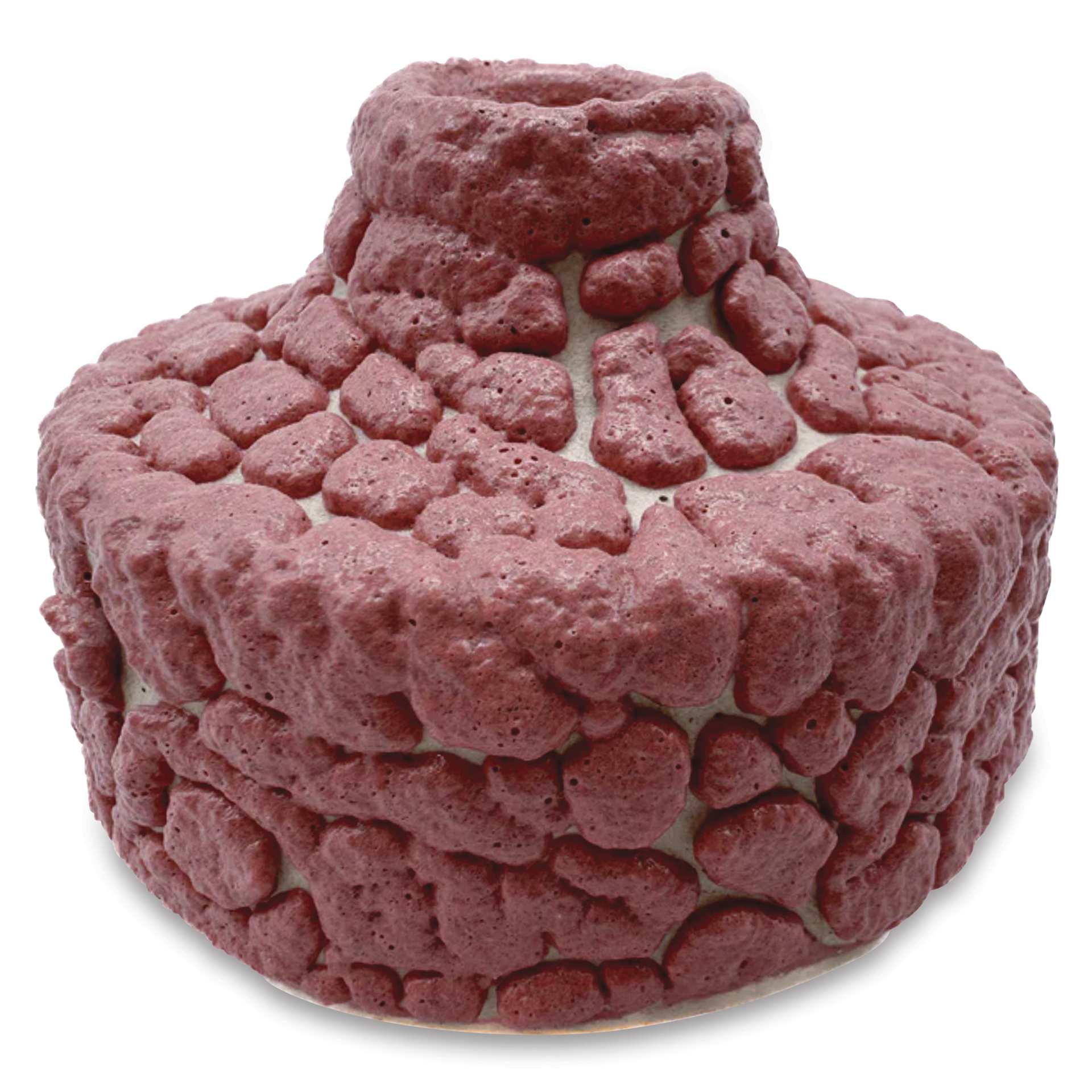 Ritual Glaze Moon Rocks Glaze - Hot Pink - finished example, close-up