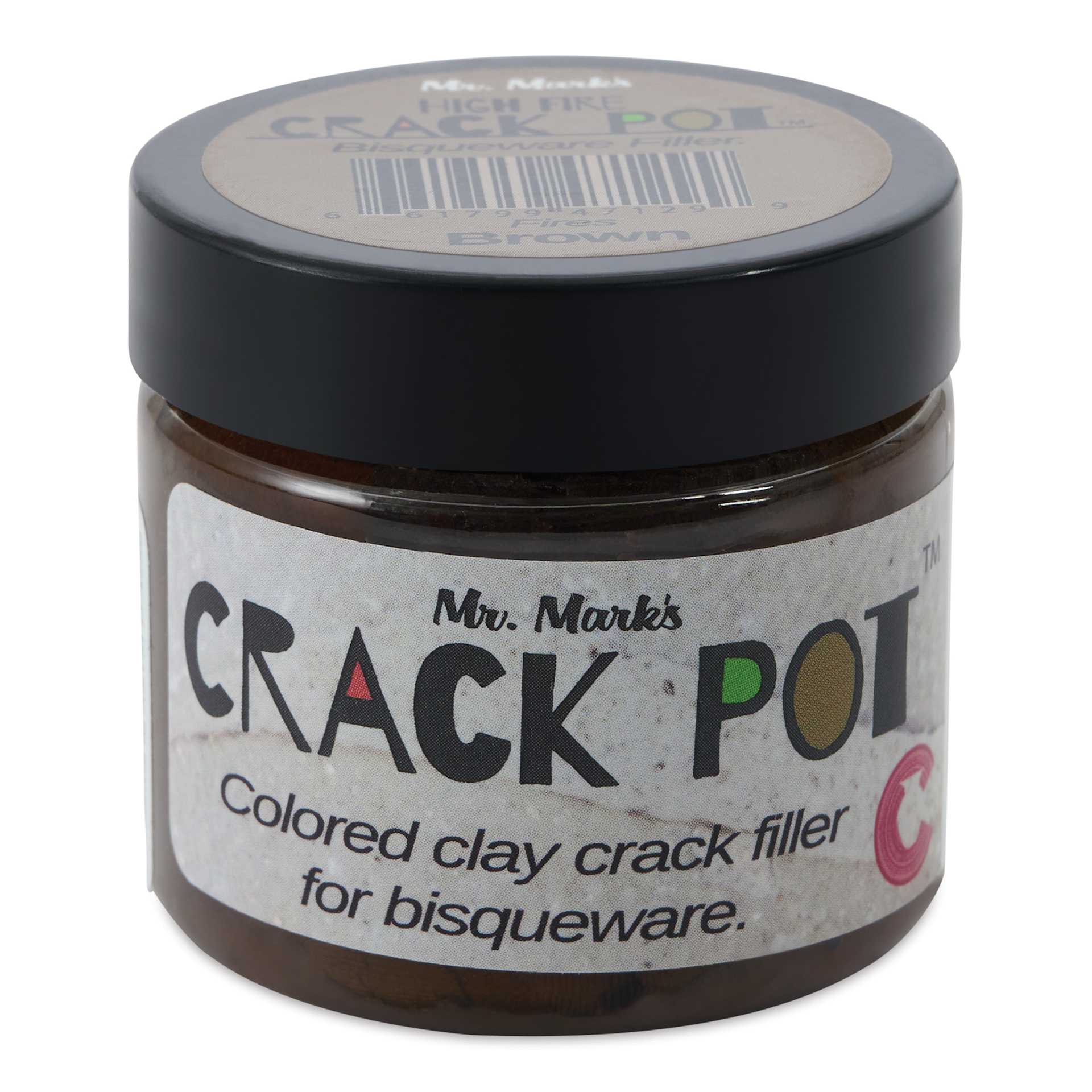 The Ceramic Shop Mr. Mark's Crack Pot High Fire Bisqueware Filler - Brown, 2 oz - front