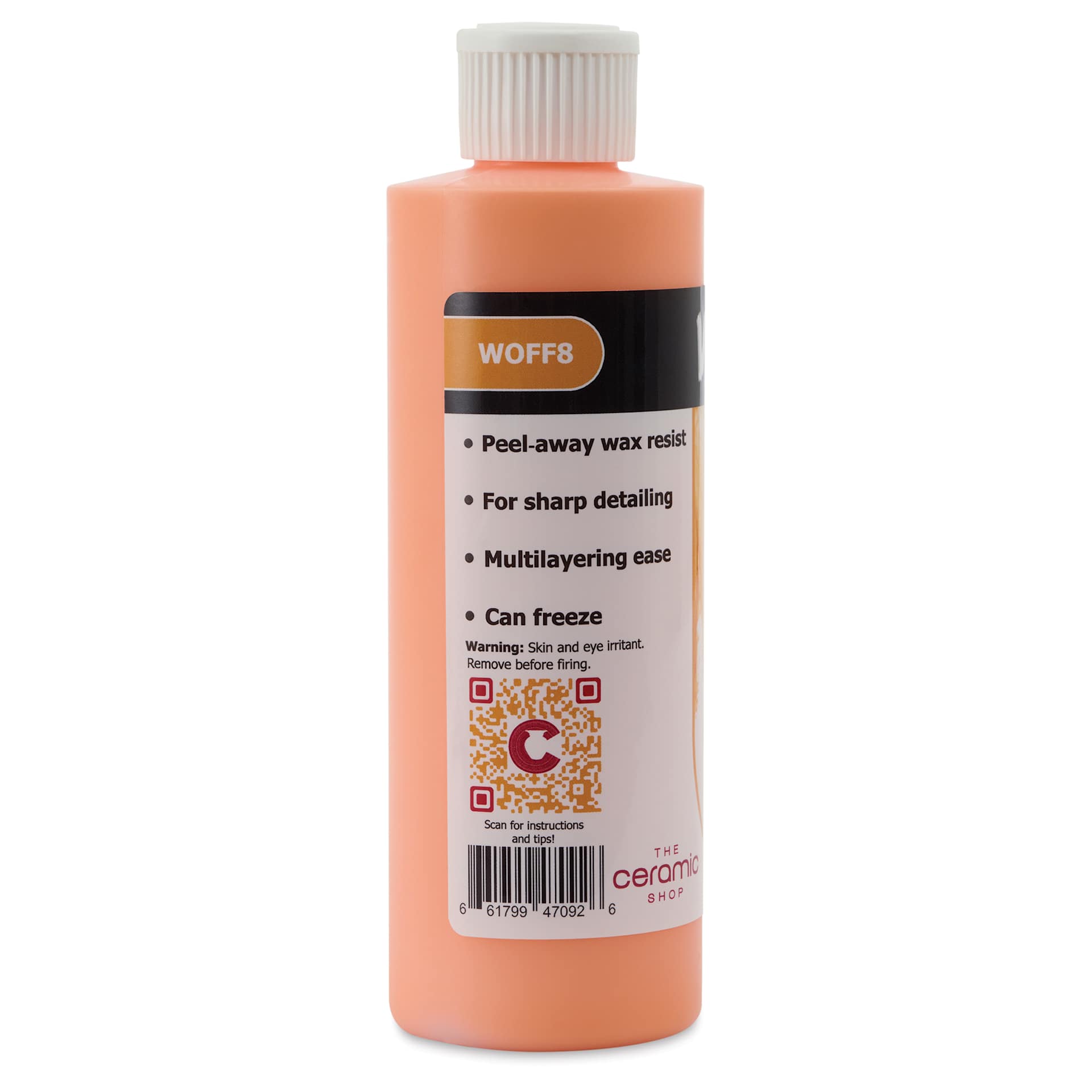 The Ceramic Shop Wax Off Removable Wax Resist - 8 oz - back