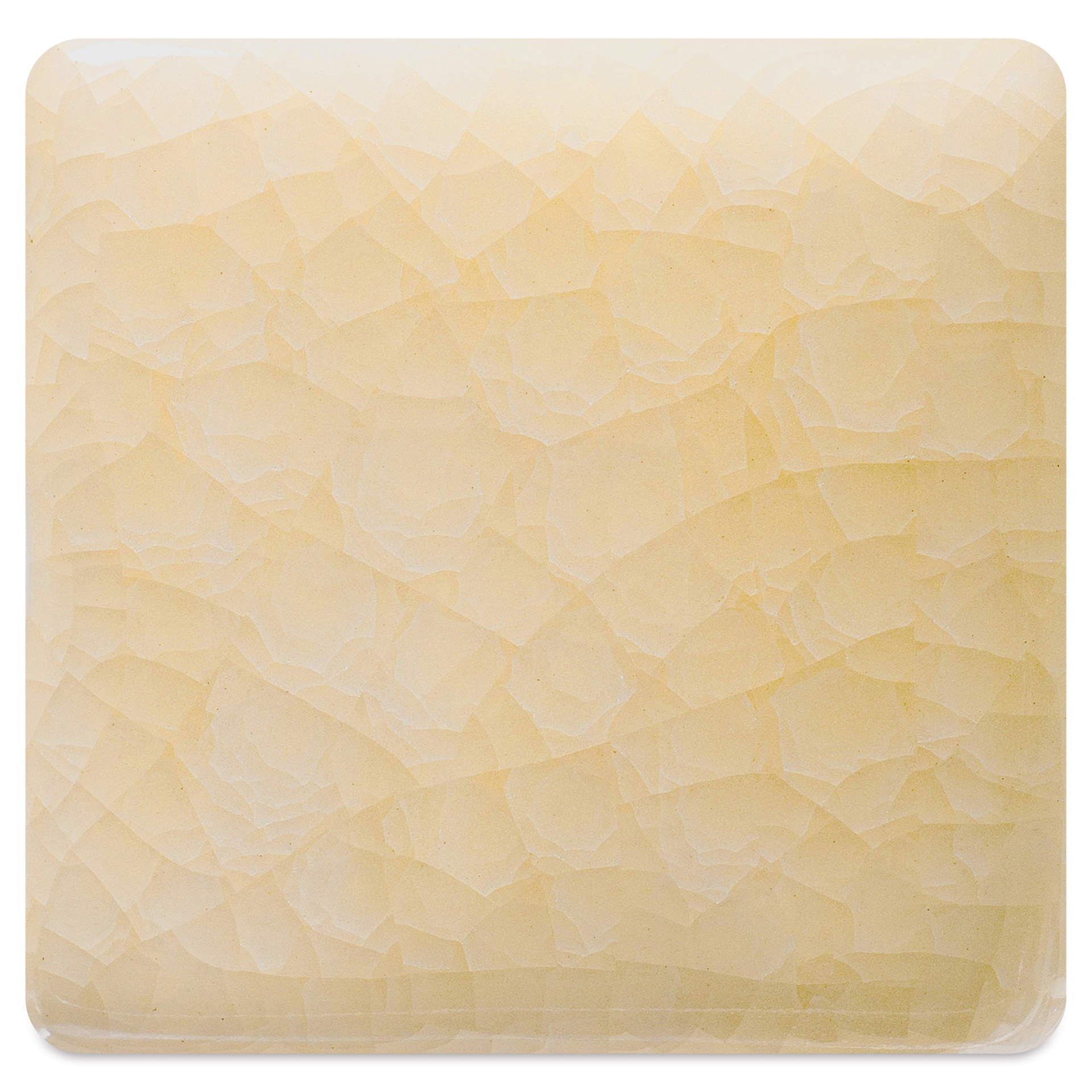 Amaco Kiln Ice Glaze - Honey Crystal - glaze over #16 white chocolate clay