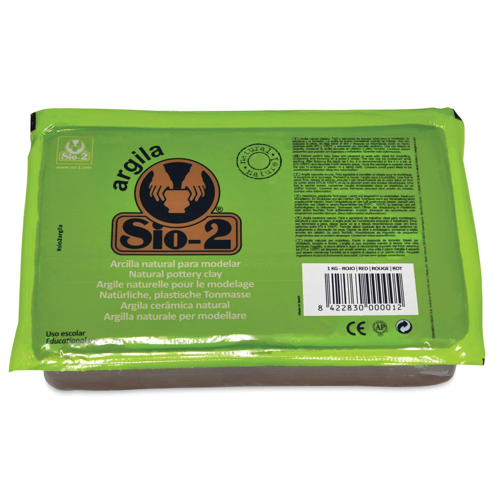Sio-2 Argila Natural Pottery Clay - Red, 2.2 lbs - front of packaging