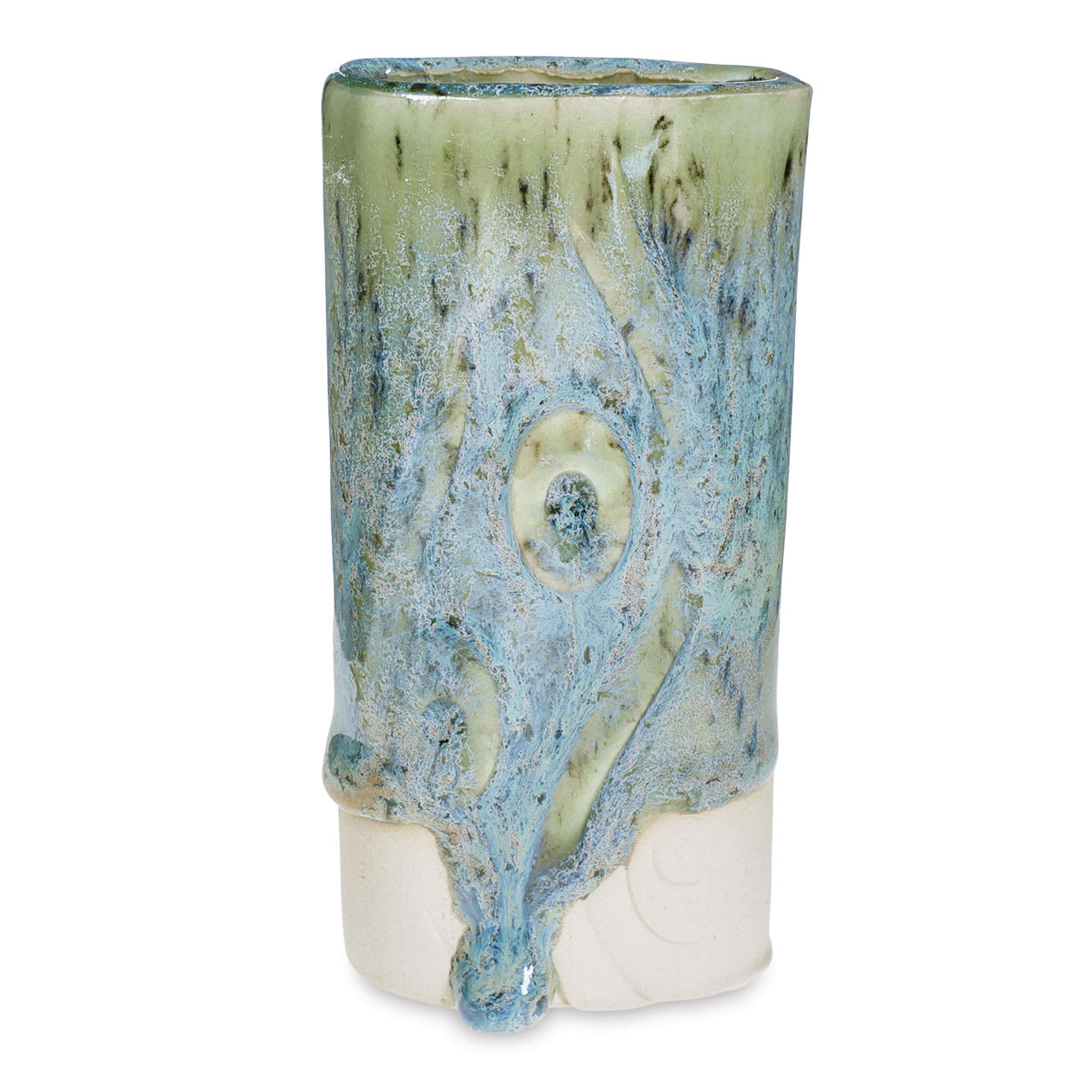 Amaco Crawls Glaze - CR-18 Speckled Flux - over C-47 fired on vertical vessel