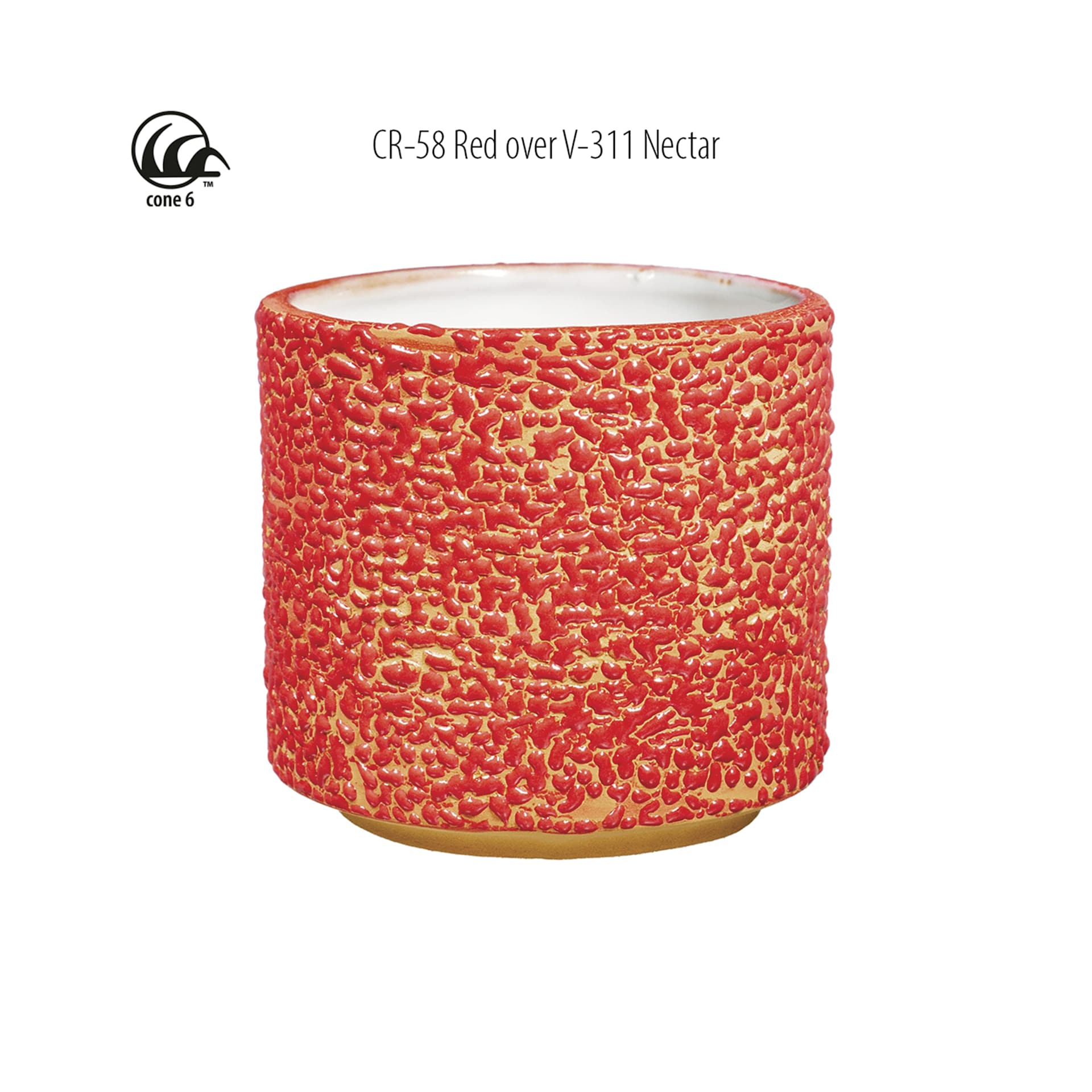 Cone 6 - CR-58 Red over V-311 Nectar