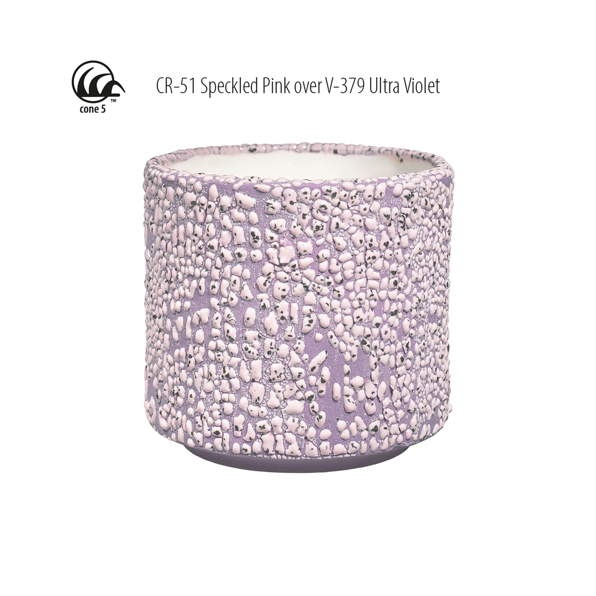 Cone 5 - CR-51 Speckled Pink over V-379 Ultra Violet