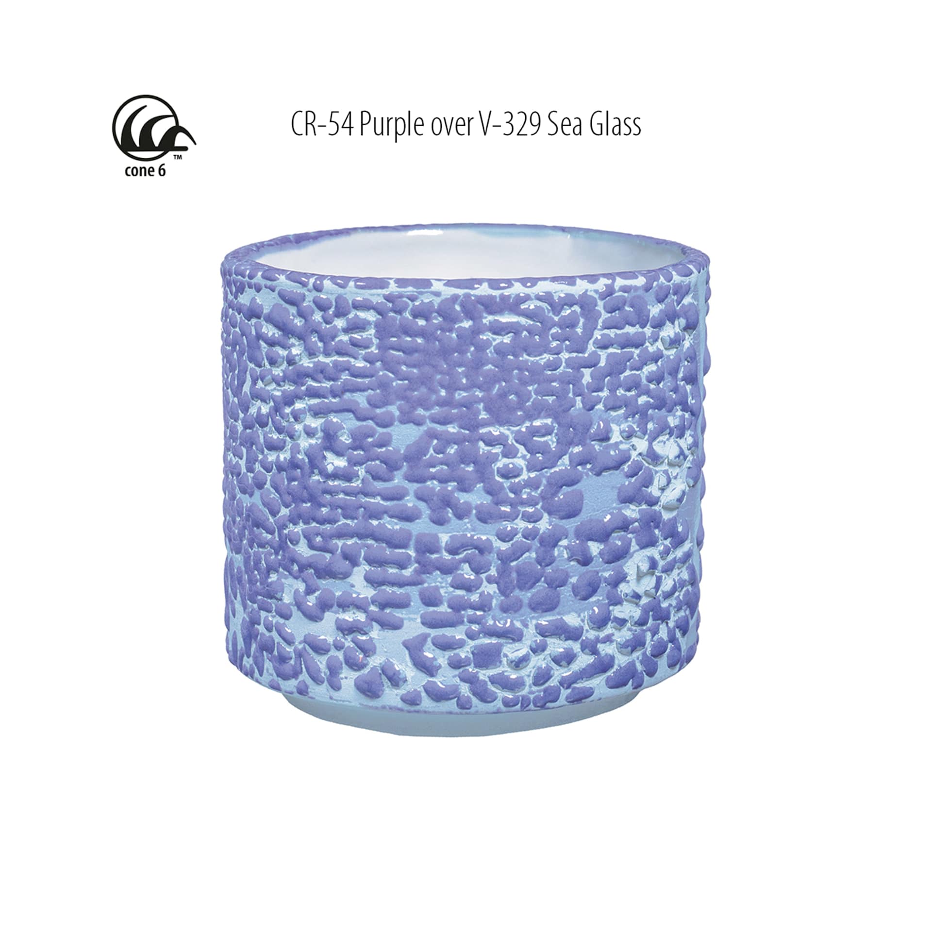 Cone 6 - CR-54 Purple over V-329 Sea Glass