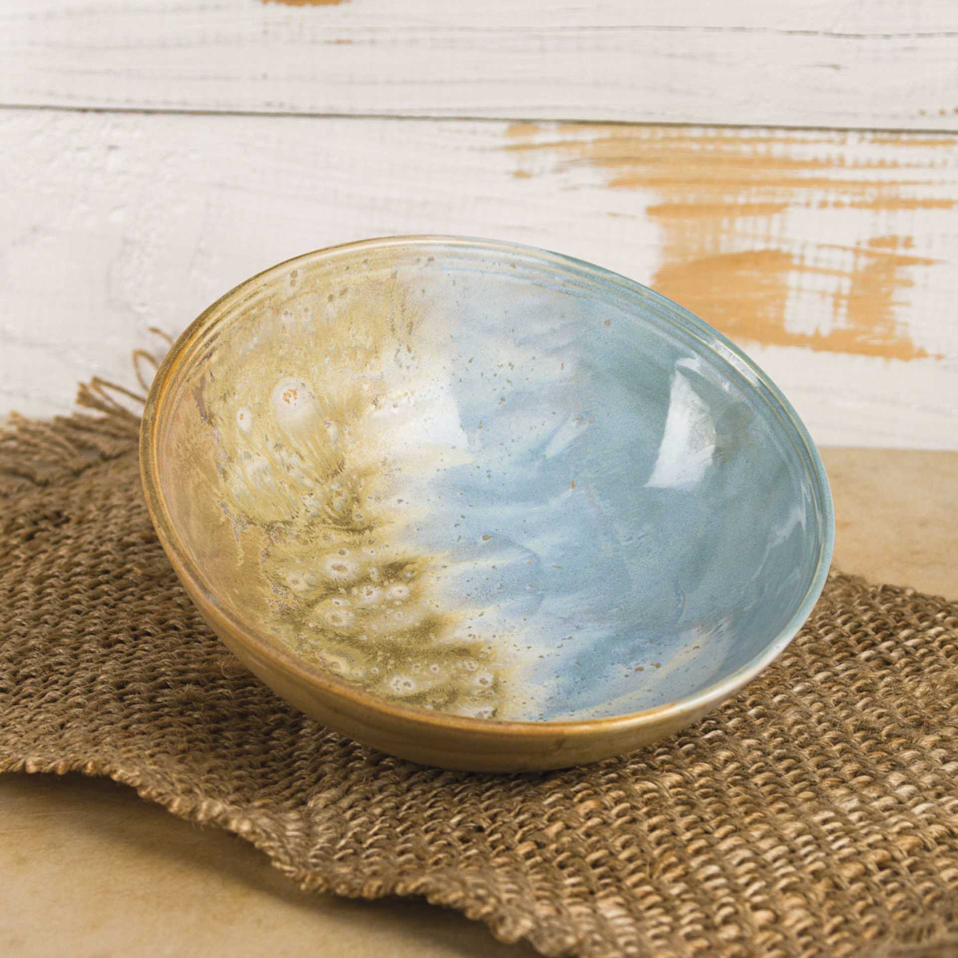 Mayco Stoneware Bisque Bowls - Serving Bowl finished product angled view
