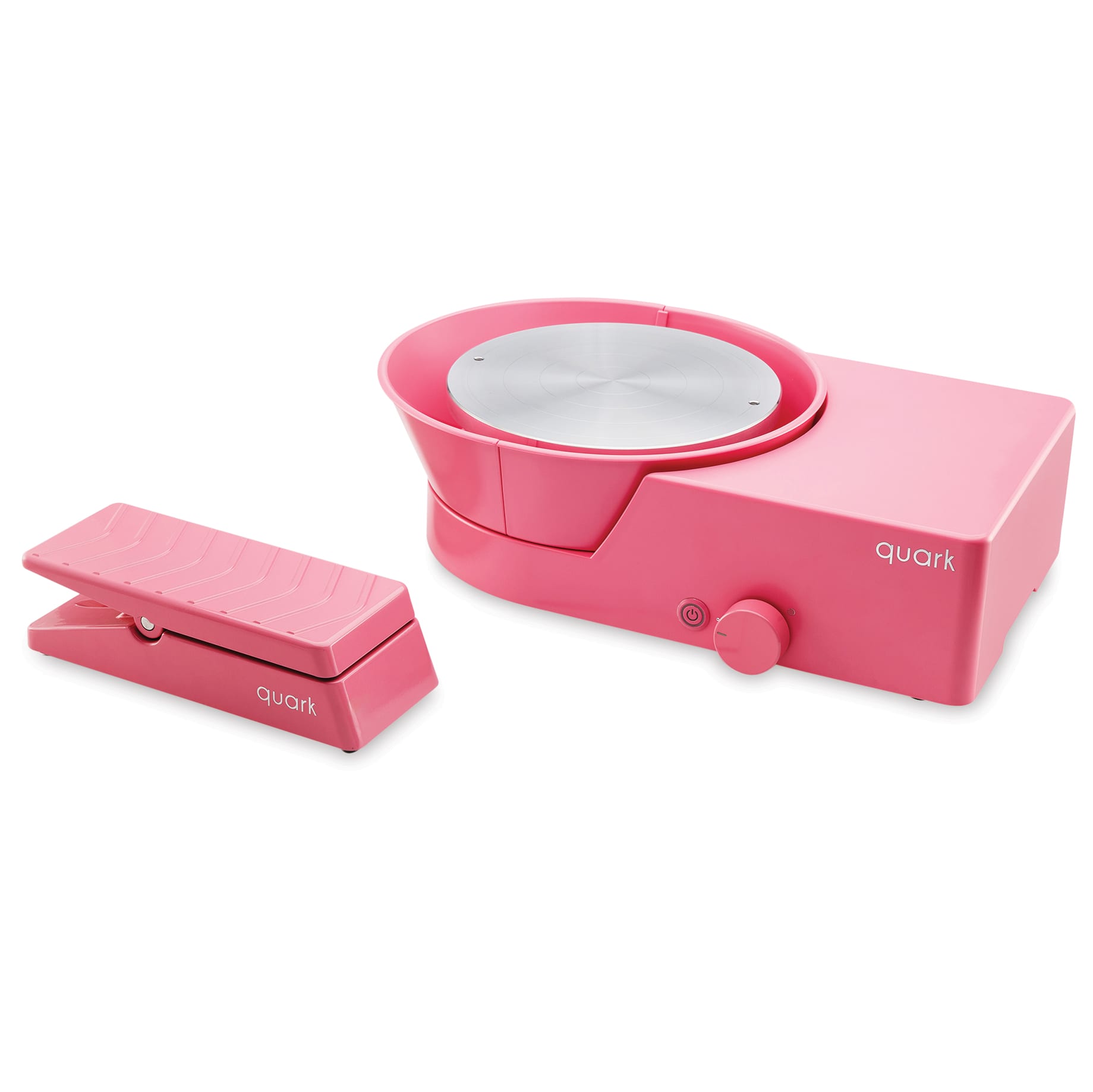 Quark Potter's Wheel Wireless Foot Pedal - Pink with potter's wheel (not included)