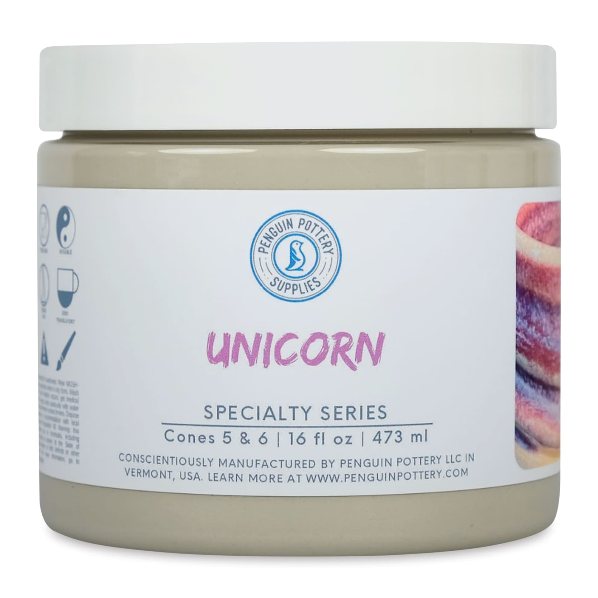 Penguin Pottery Specialty Series Mid-Fire Glaze - Unicorn, 16 oz Jar