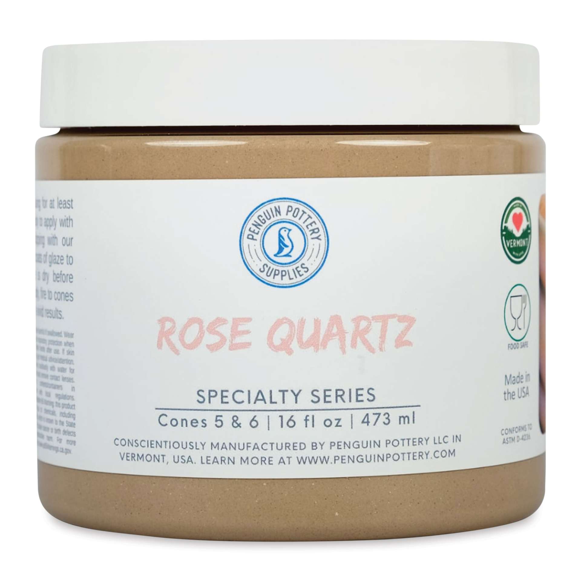 Penguin Pottery Specialty Series Mid-Fire Glaze - Rose Quartz, 16 oz Jar