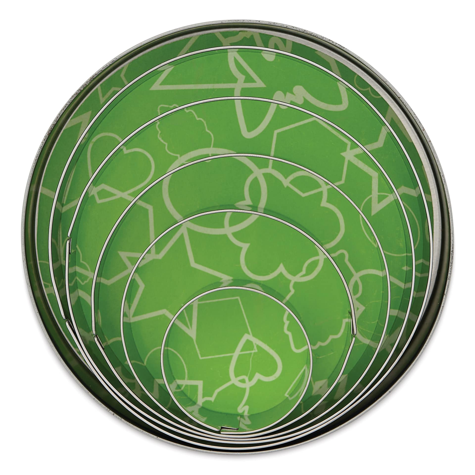 Fox Run Stainless Steel Cookie Cutters - Set of 5, Circles inside packaging
