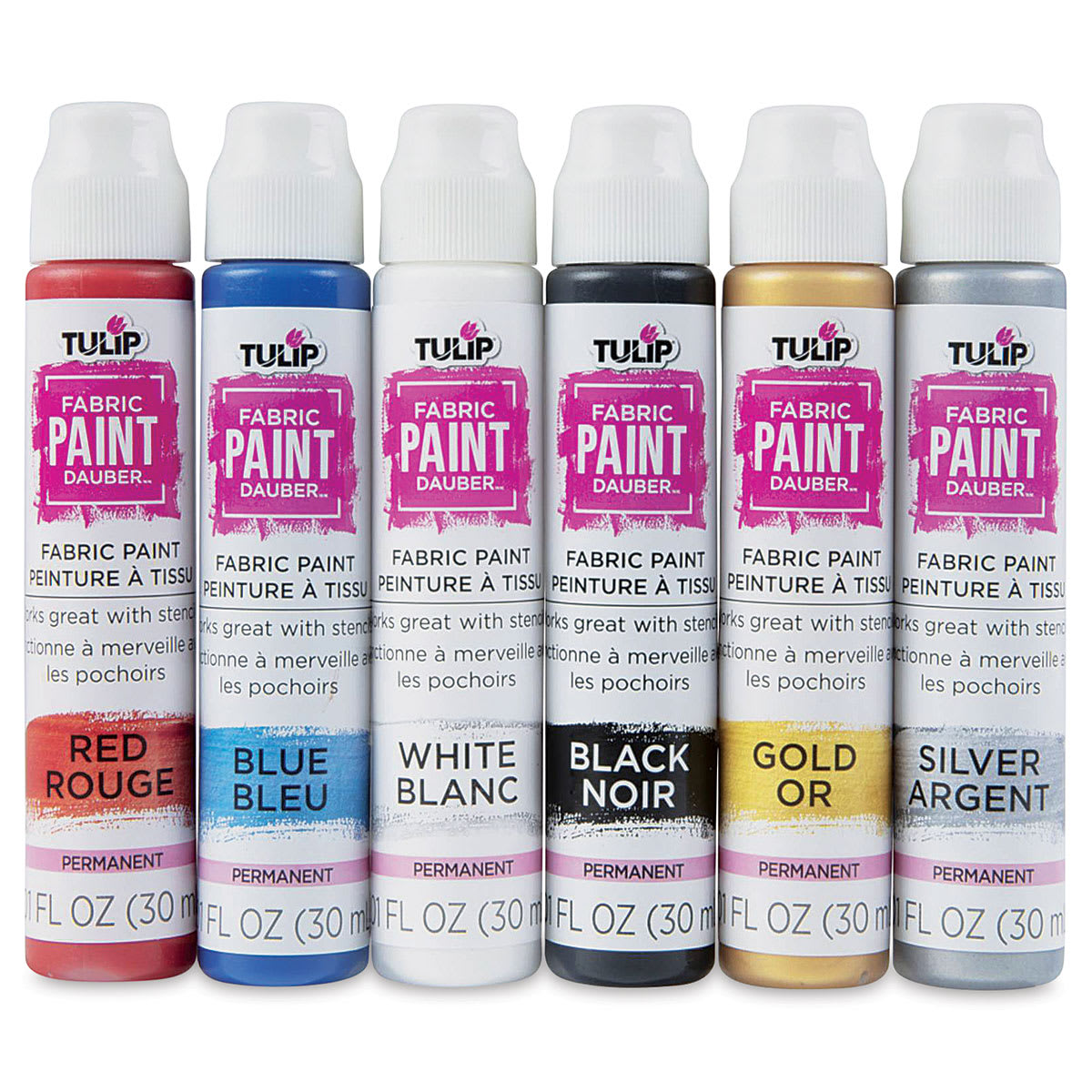 Tulip Fabric Paint Daubers - Set of 6, Assorted Colors (Out of packaging)