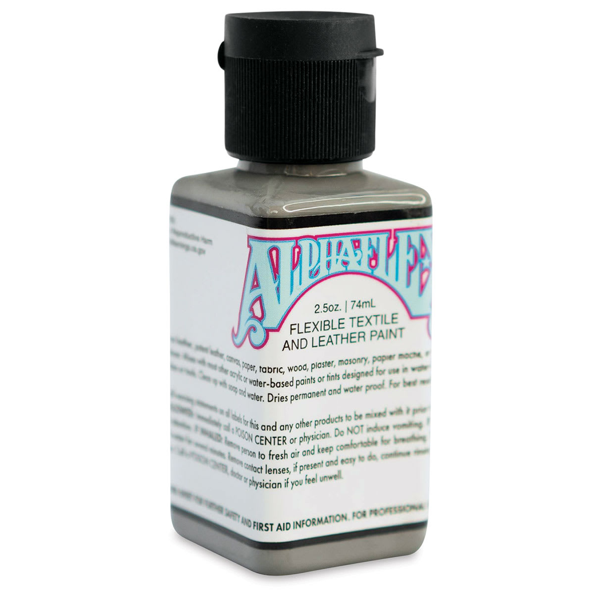Alpha6 AlphaFlex Textile and Leather Paint - Medium Grey, 74 ml, Bottle
