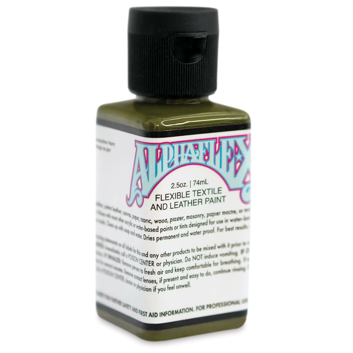 Alpha6 AlphaFlex Textile and Leather Paint - Army Green, 74 ml, Bottle