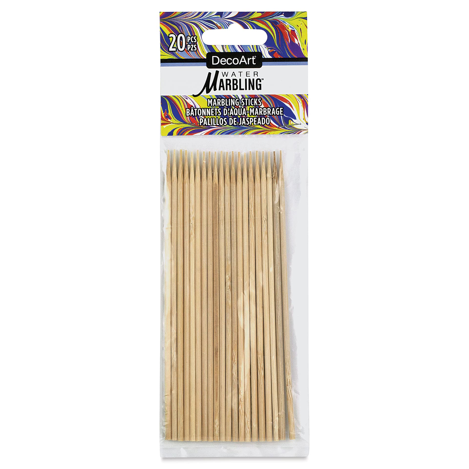 DecoArt Water Marbling Sticks, front of the packaging. 
