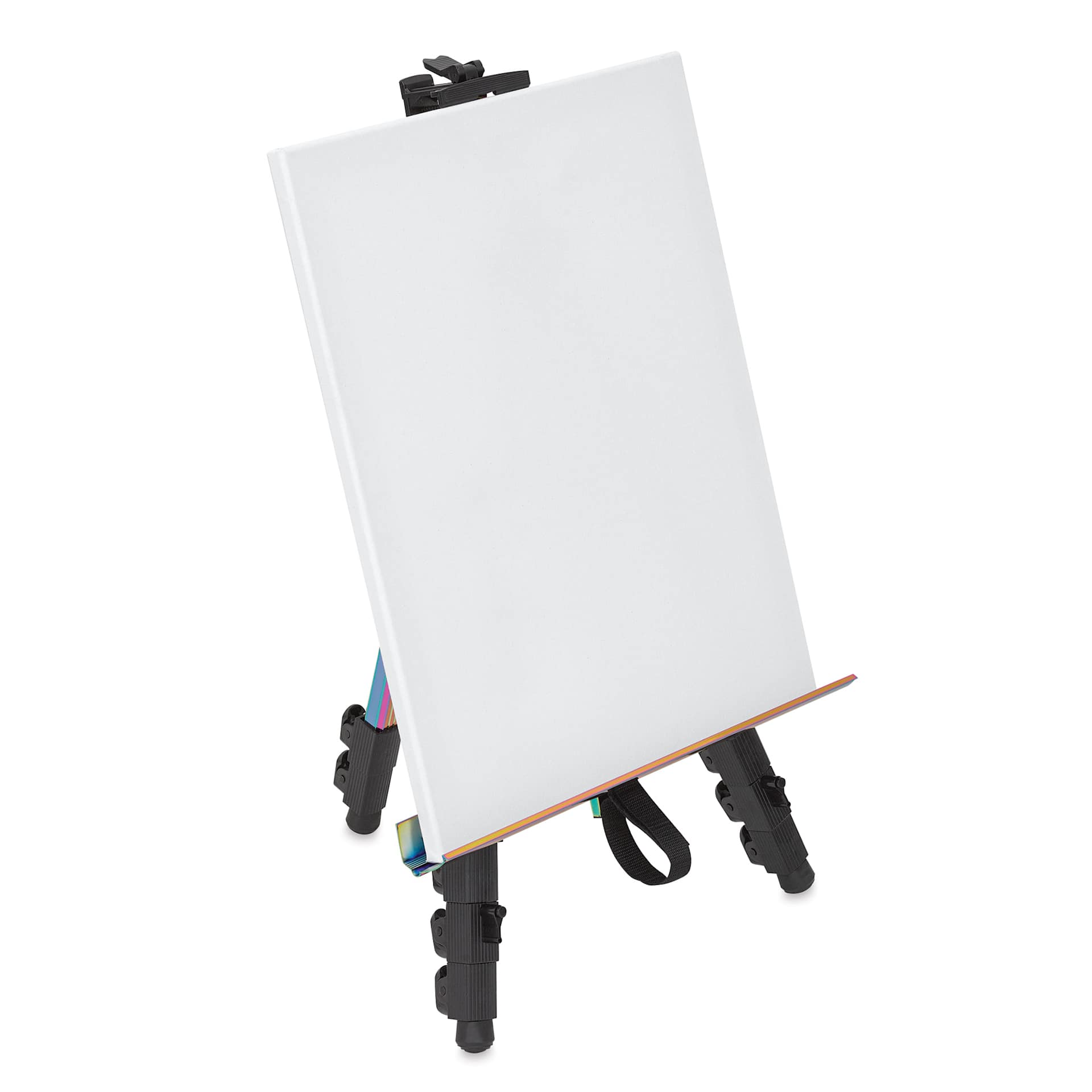 artPOP! Iridescent Tripod Floor Easel, easel holding blank canvas