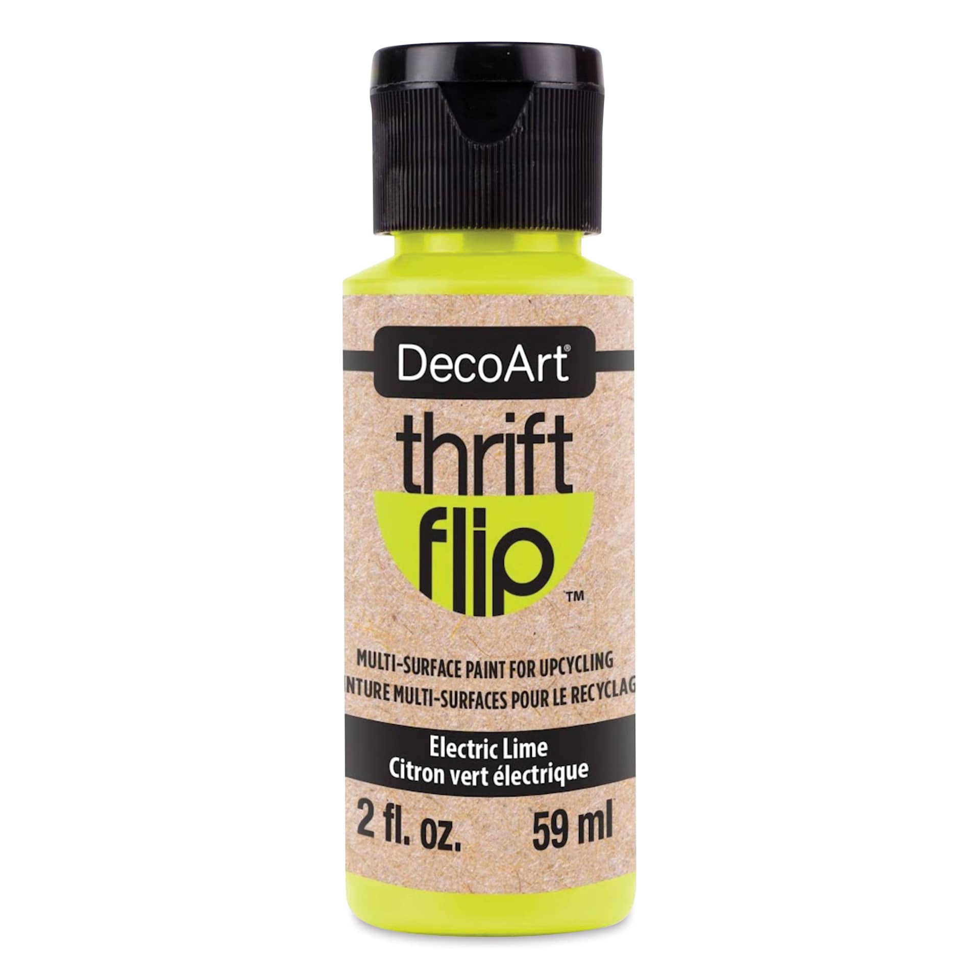 DecoArt Thrift Flip Multi-Surface Paint - Electric Lime, 2 oz