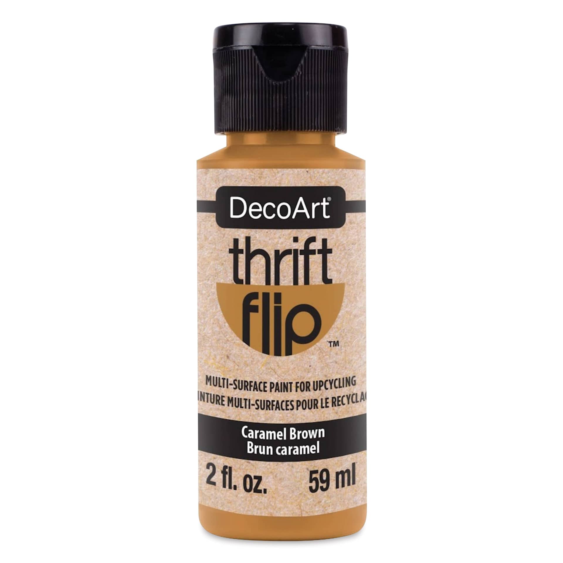 DecoArt Thrift Flip Multi-Surface Paint - Caramel Brown, 2 oz