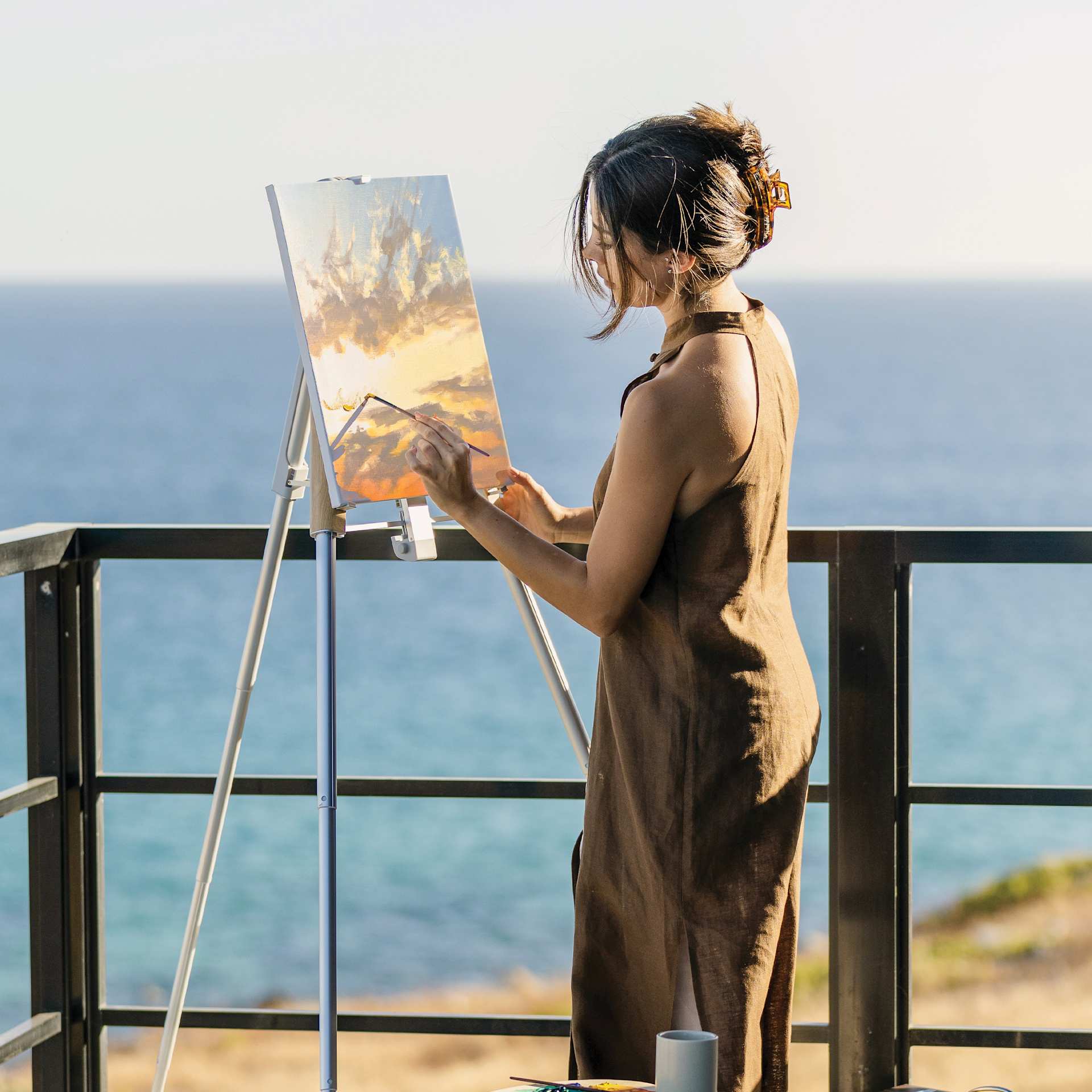 KraftGeek Easel - artist painting landscape