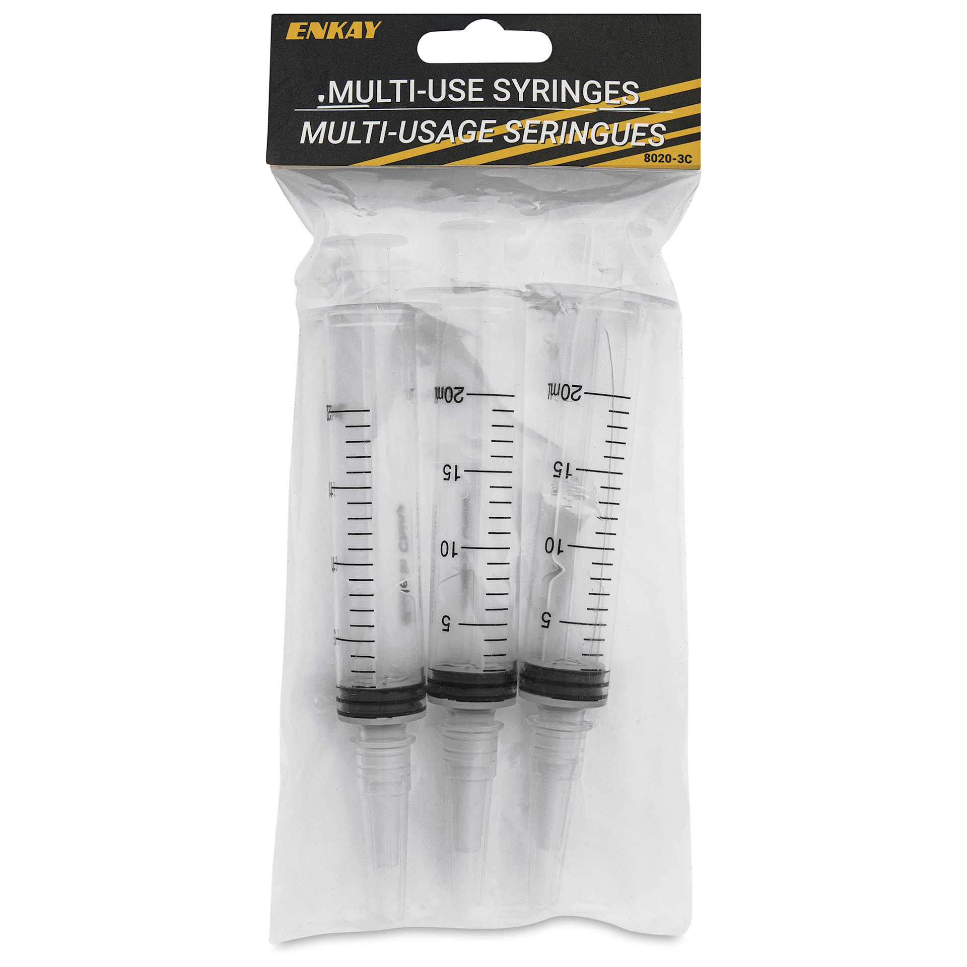 Enkay Multi-Purpose Syringes - Medium, Pkg of 3, 20 ml - front of packaging