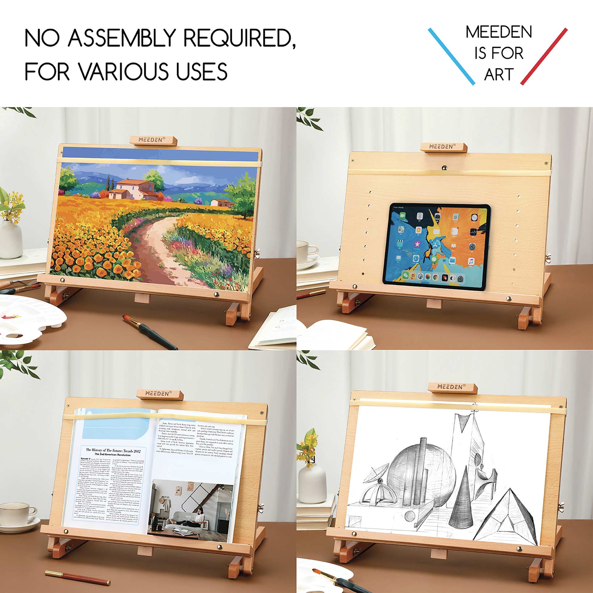 Meeden H-Frame Table Top Easel - no assembly required, for various uses