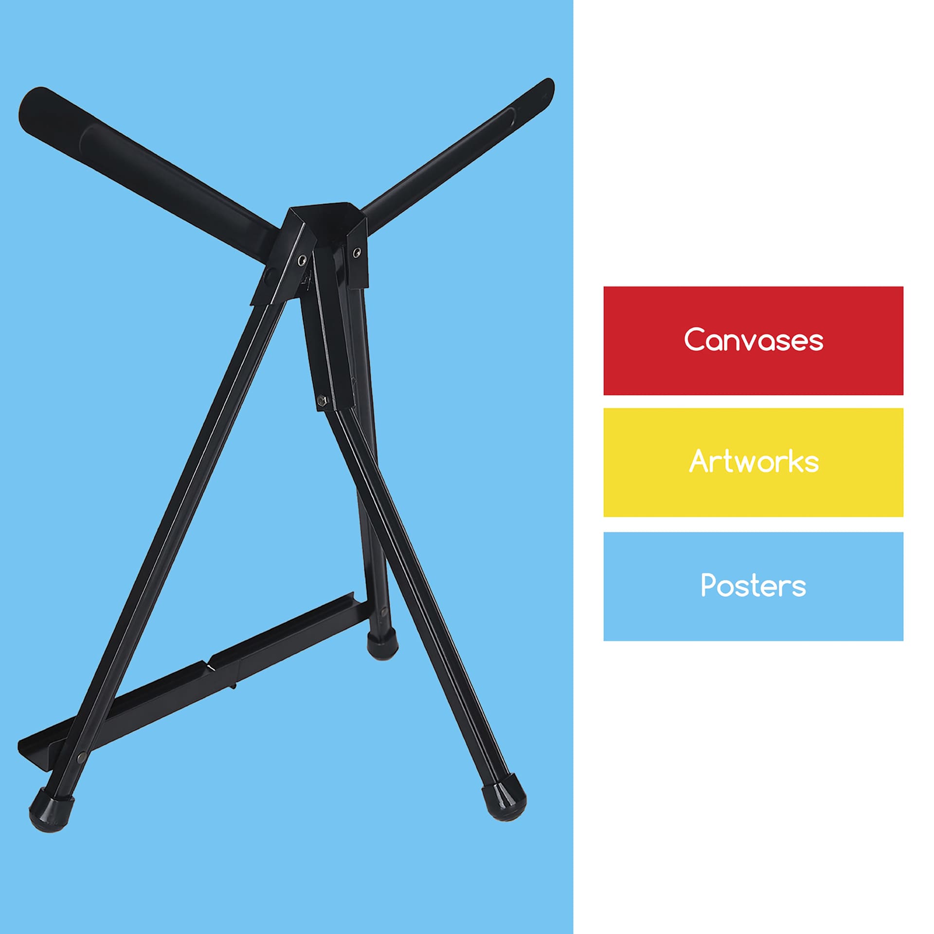 Meeden Aluminum Tripod Tabletop Easel, featuring the back of the foldable easel