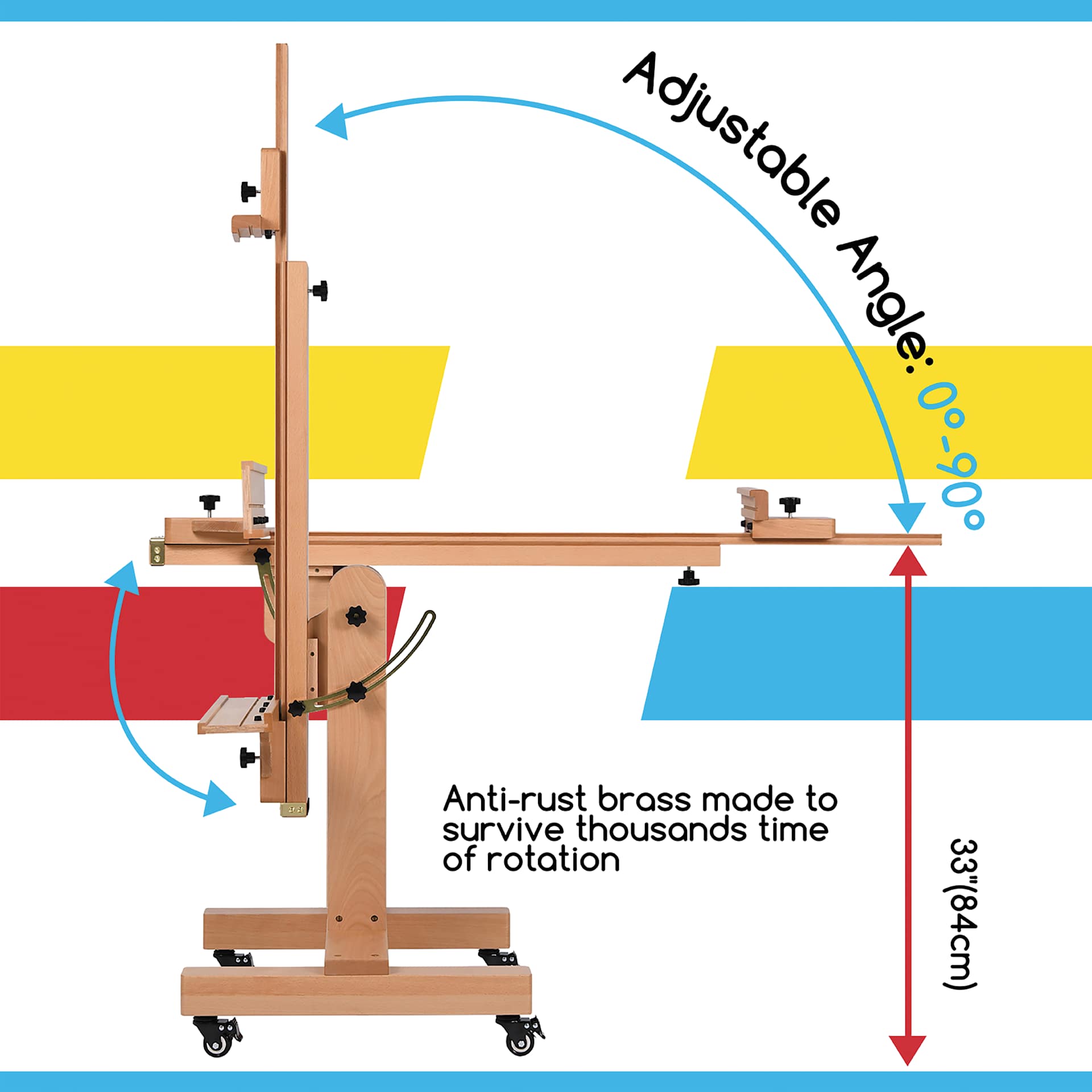 Meeden XL Adjustable Easel Stand - adjustable angle